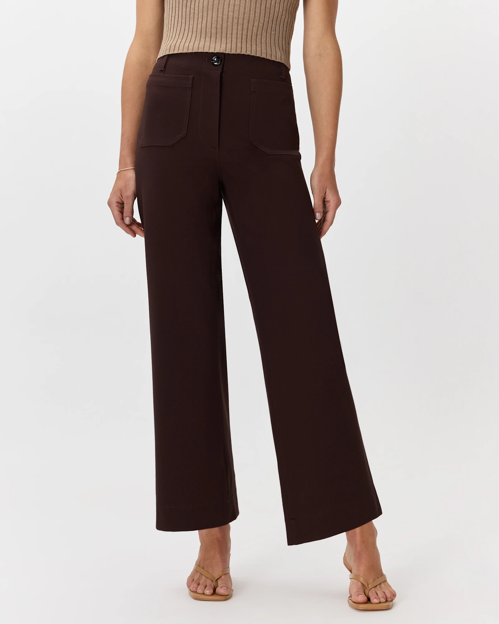 Women s Ultra Stretch Ponte Cropped Wide Leg Pants In Olive Quince Canada women-s-ultra-stretch-ponte-cropped-wide-leg-pants-in-olive-quince-canada