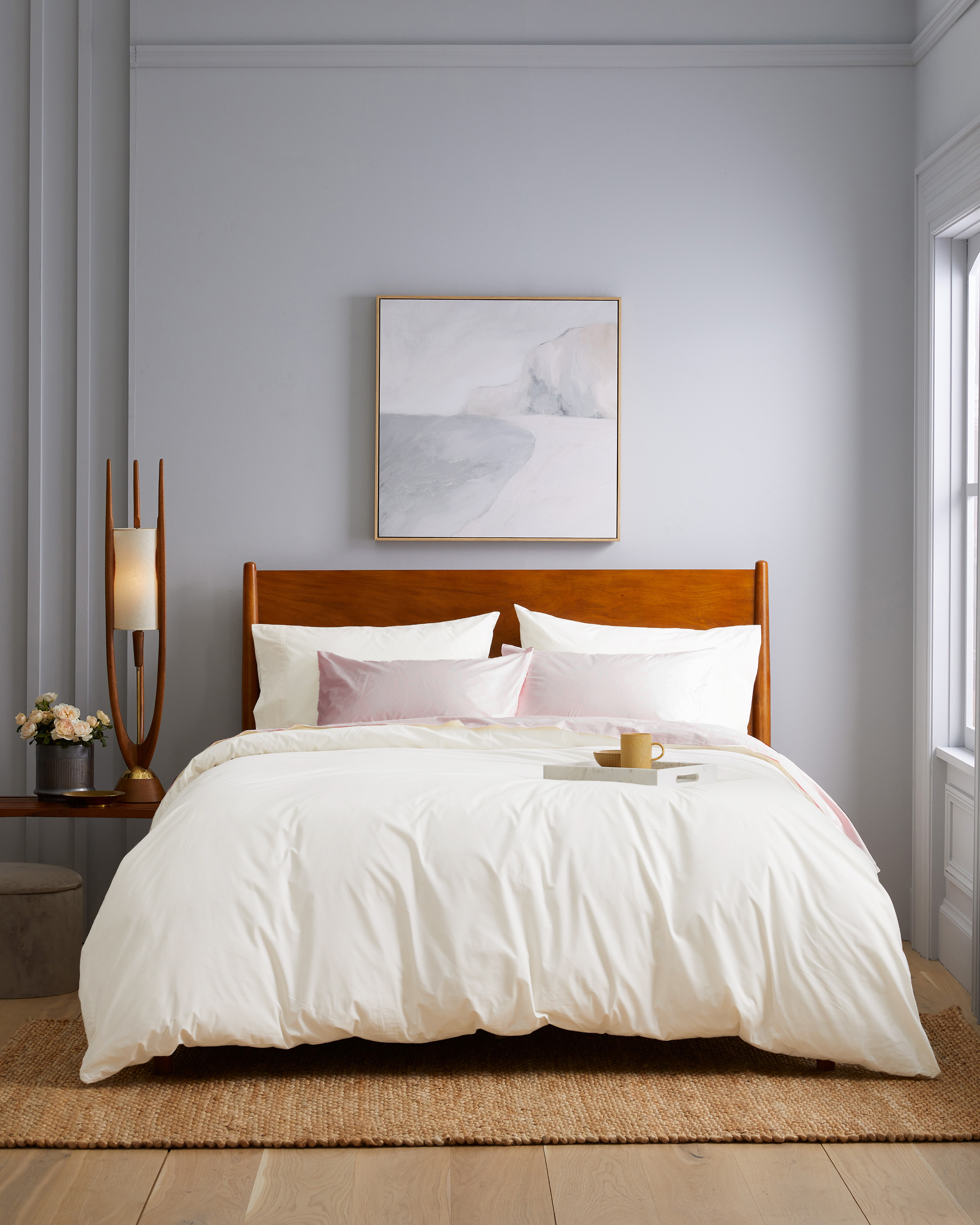 White Classic Organic Percale Deluxe Bedding Bundle