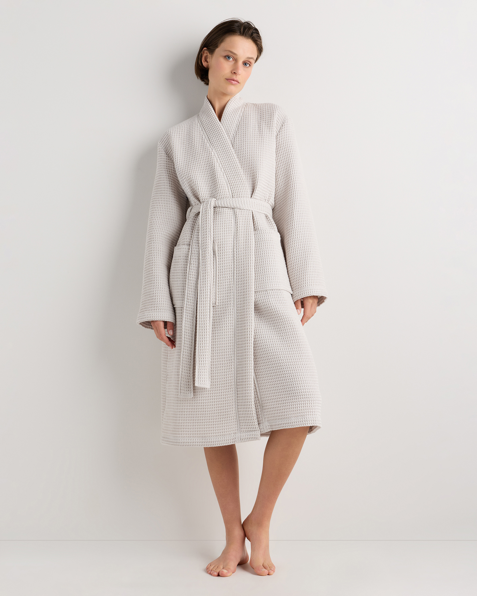 Silver Organic Turkish Waffle Robe