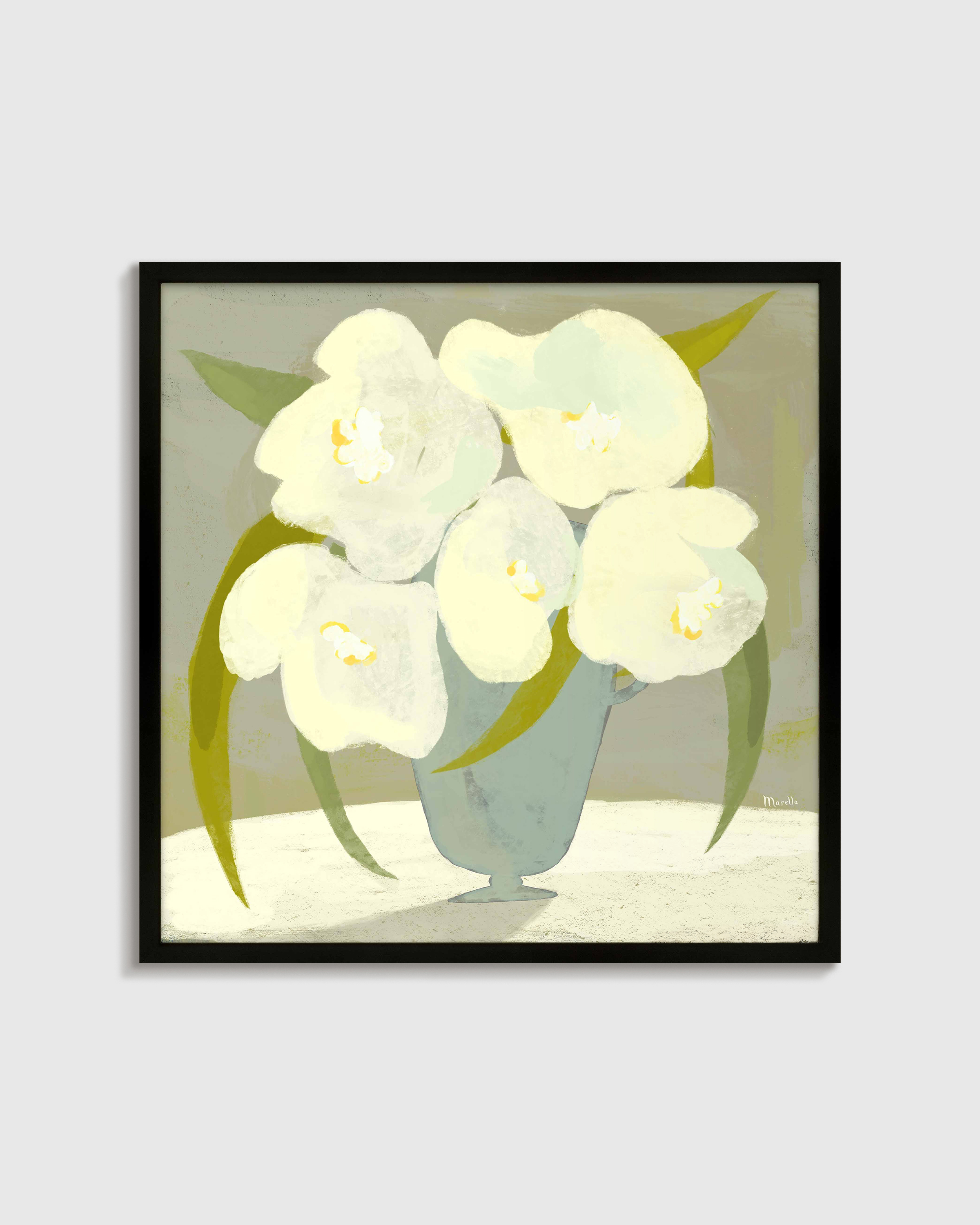 Black Vase with White Flowers by Marco Marella