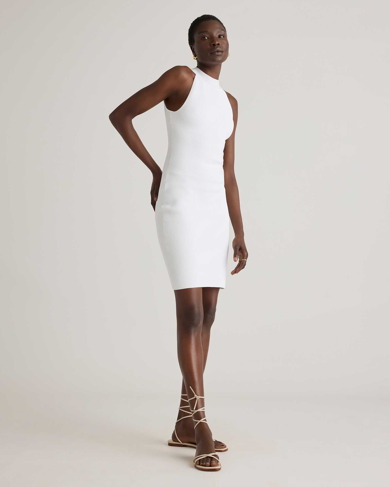 High Neck Ribbed Knit Mini Dress High Neck Ribbed Knit Mini Dress