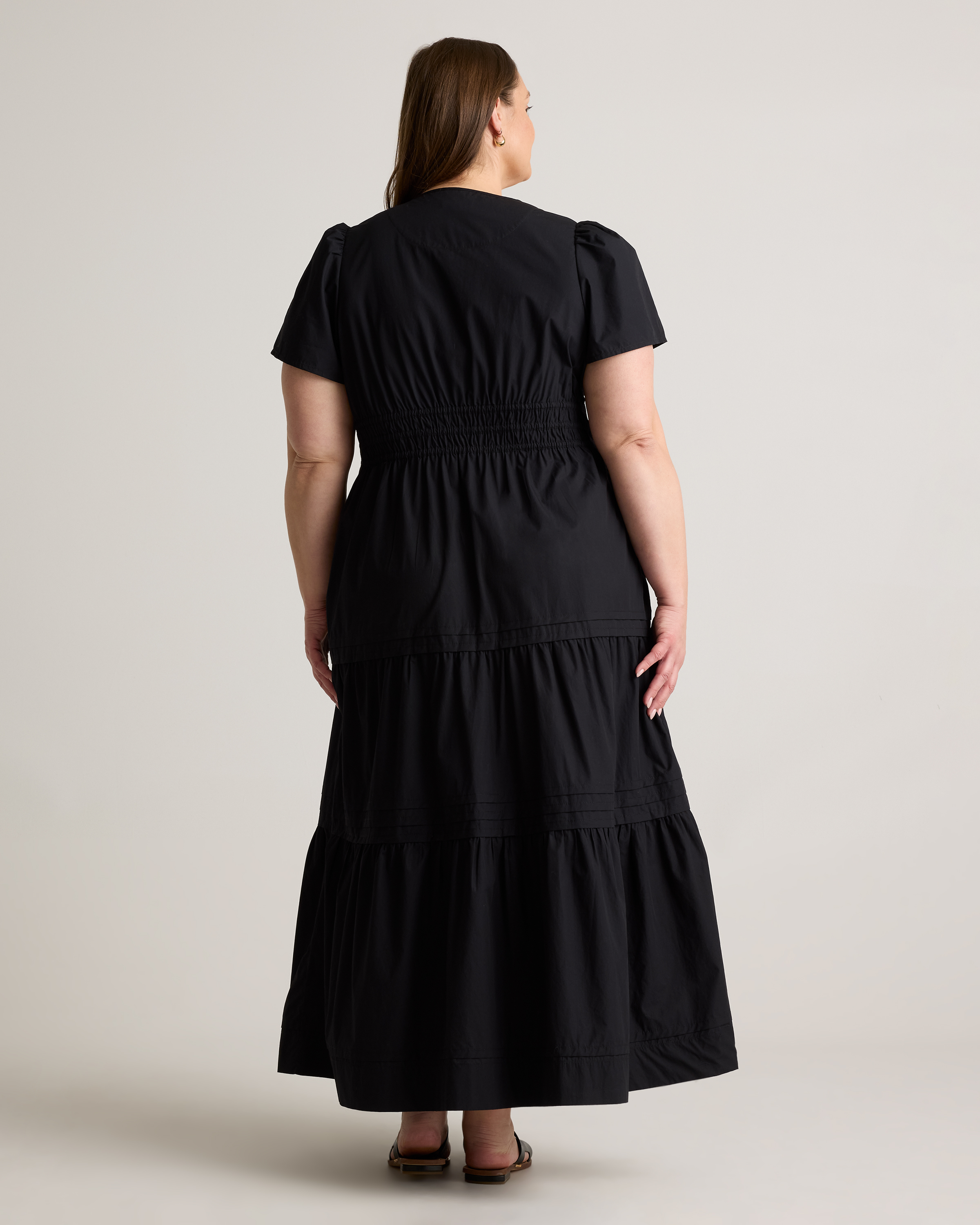 black midi corset dress Lavinia | Black High-Neck Maternity Maxi Dress With Cape-Sleeve main image 1
