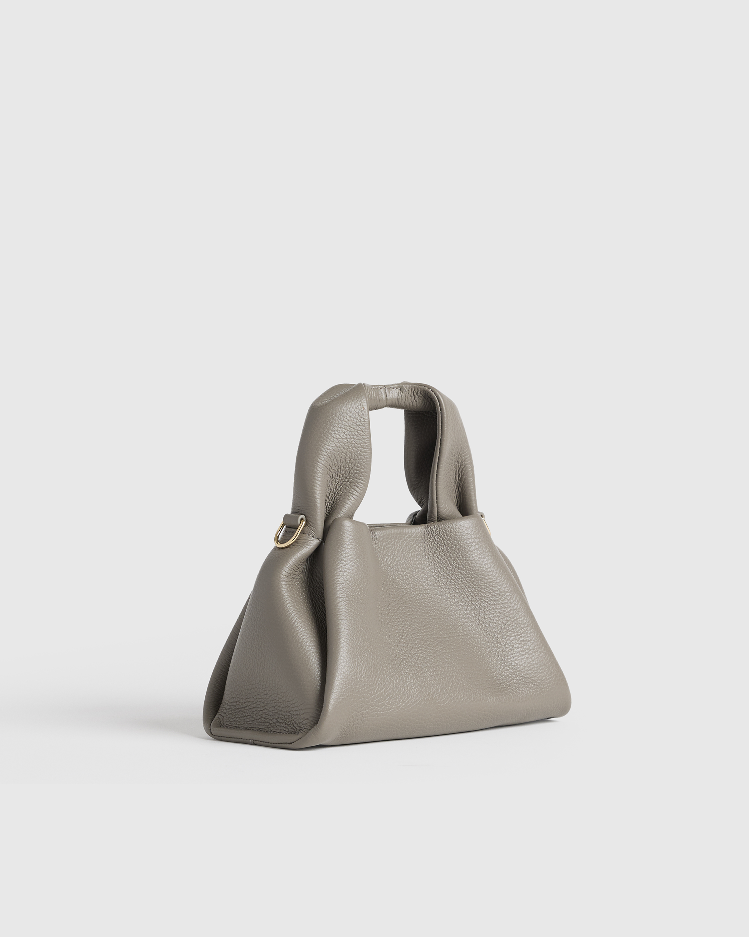 Italian Leather Trapeze Crossbody in Mink