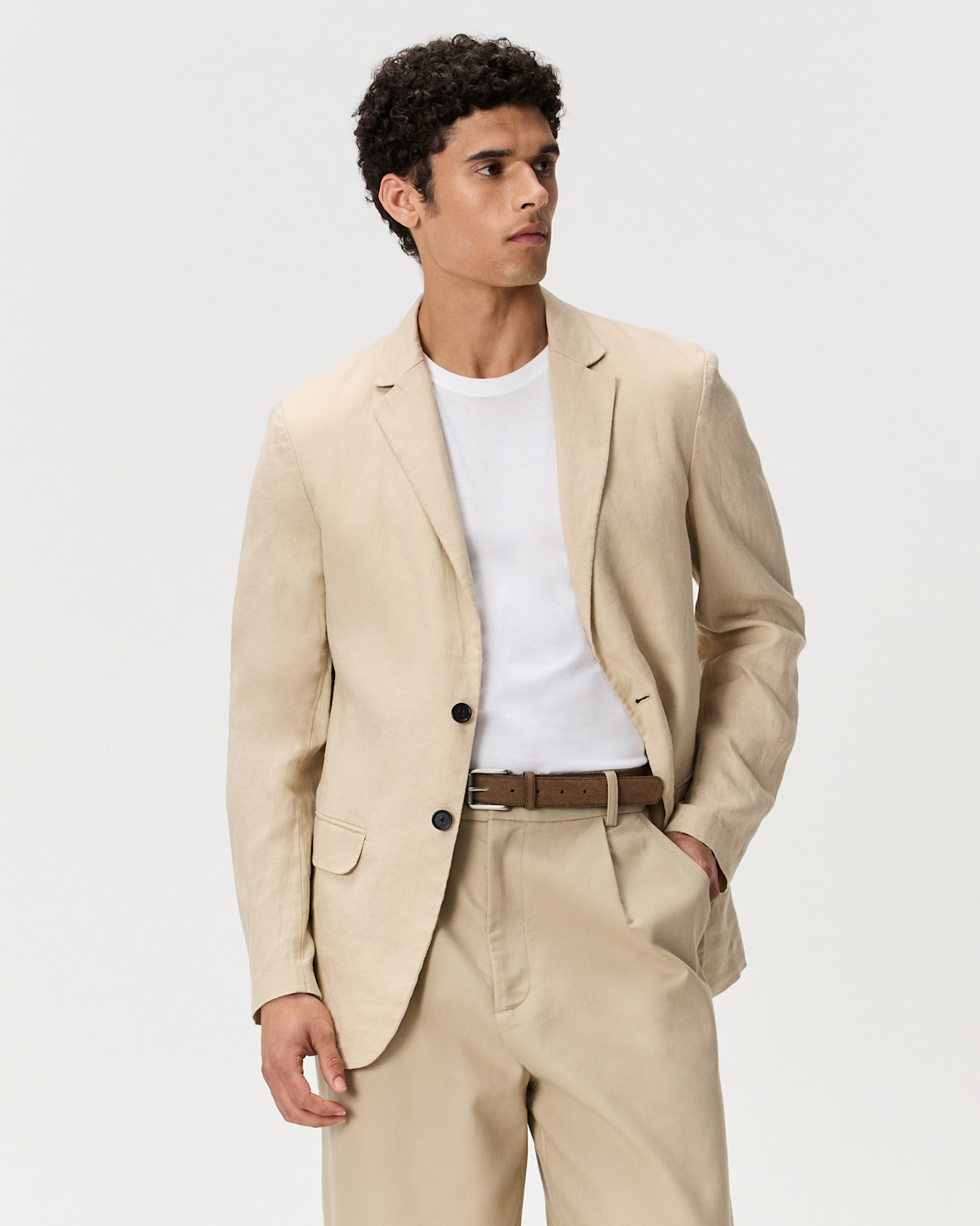 Quince Men's 100% European Linen Blazer in Driftwood