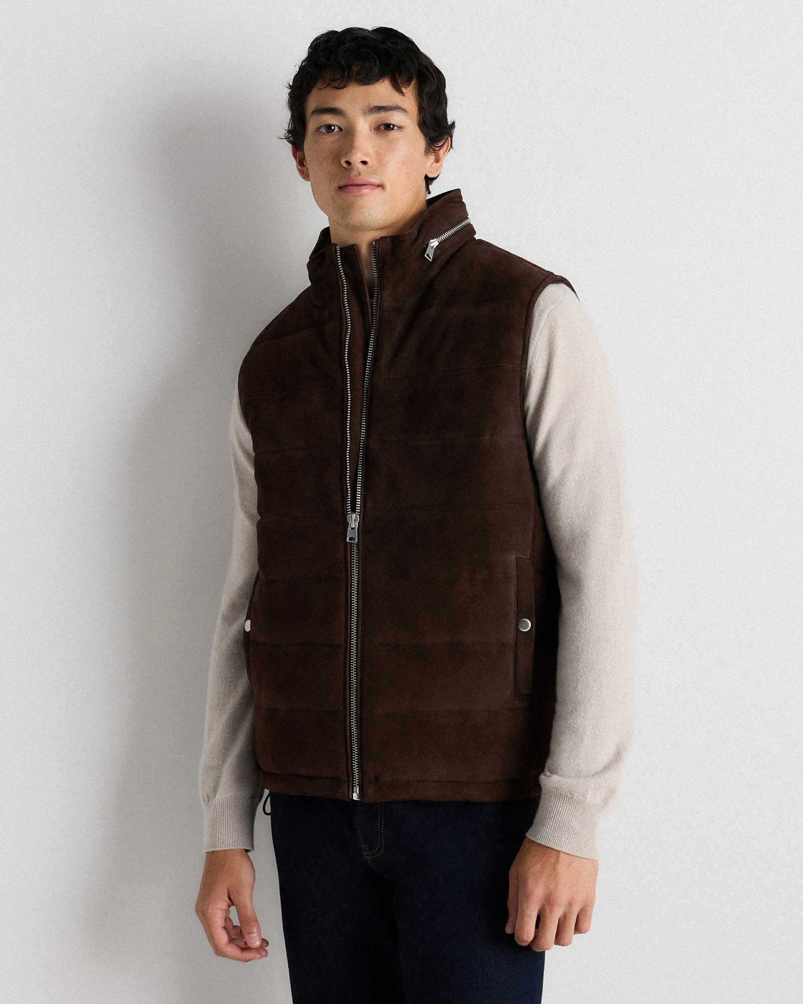 100% Suede Puffer Vest