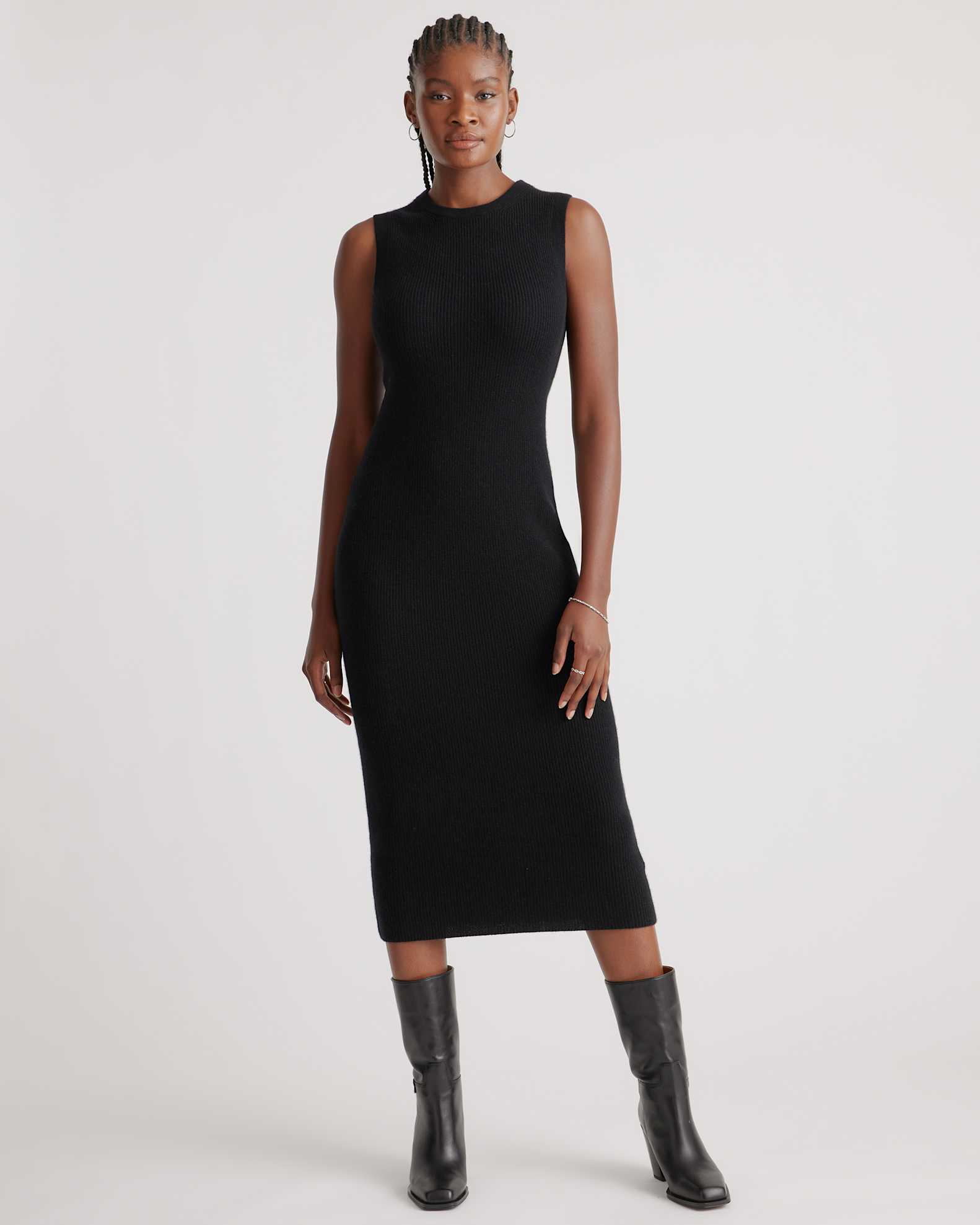 black sweater dress sleeveless Alison Sheri Sweater Dress