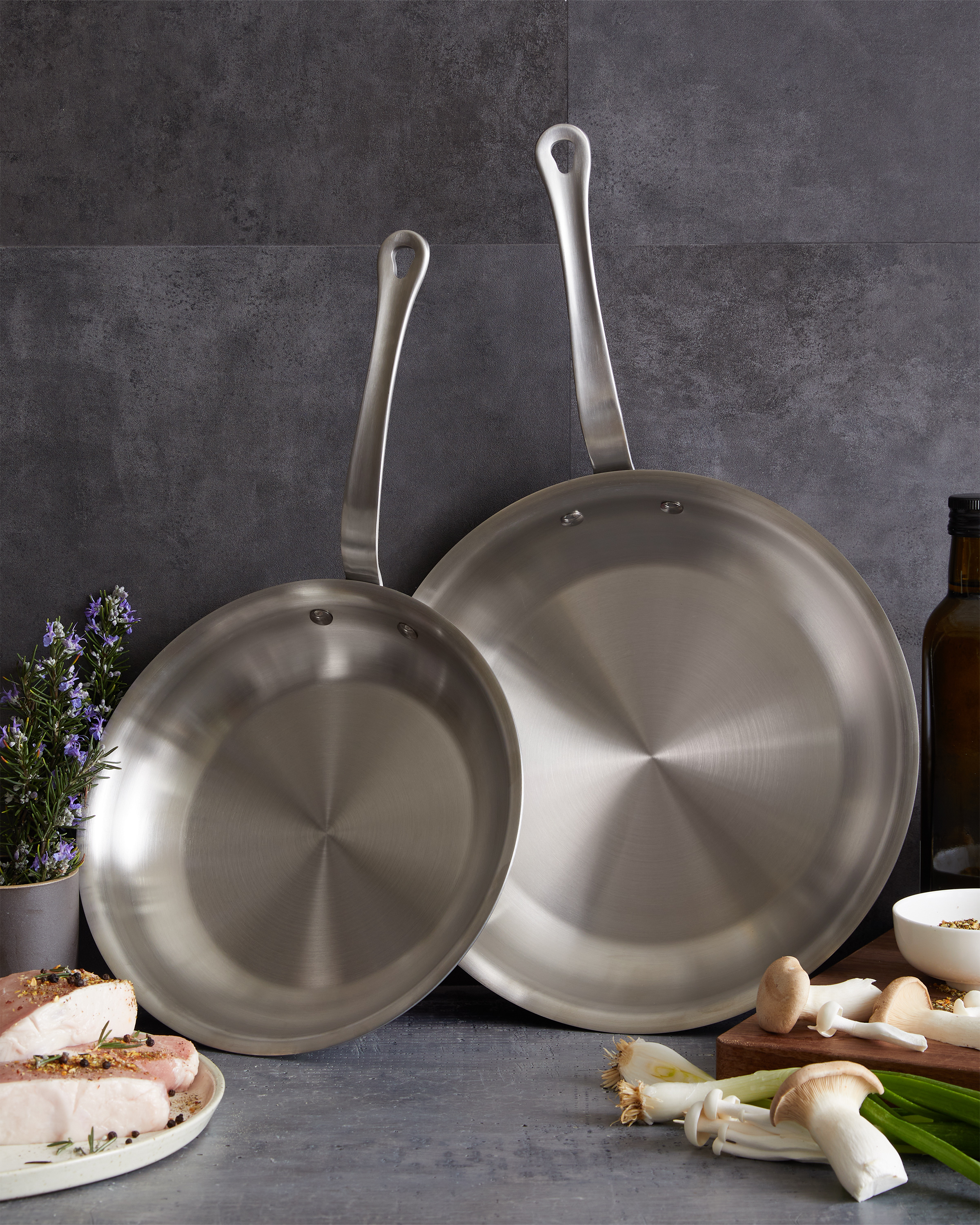 5-Ply Stainless Steel Cookware Frying Pan Set - Thumbnail 4