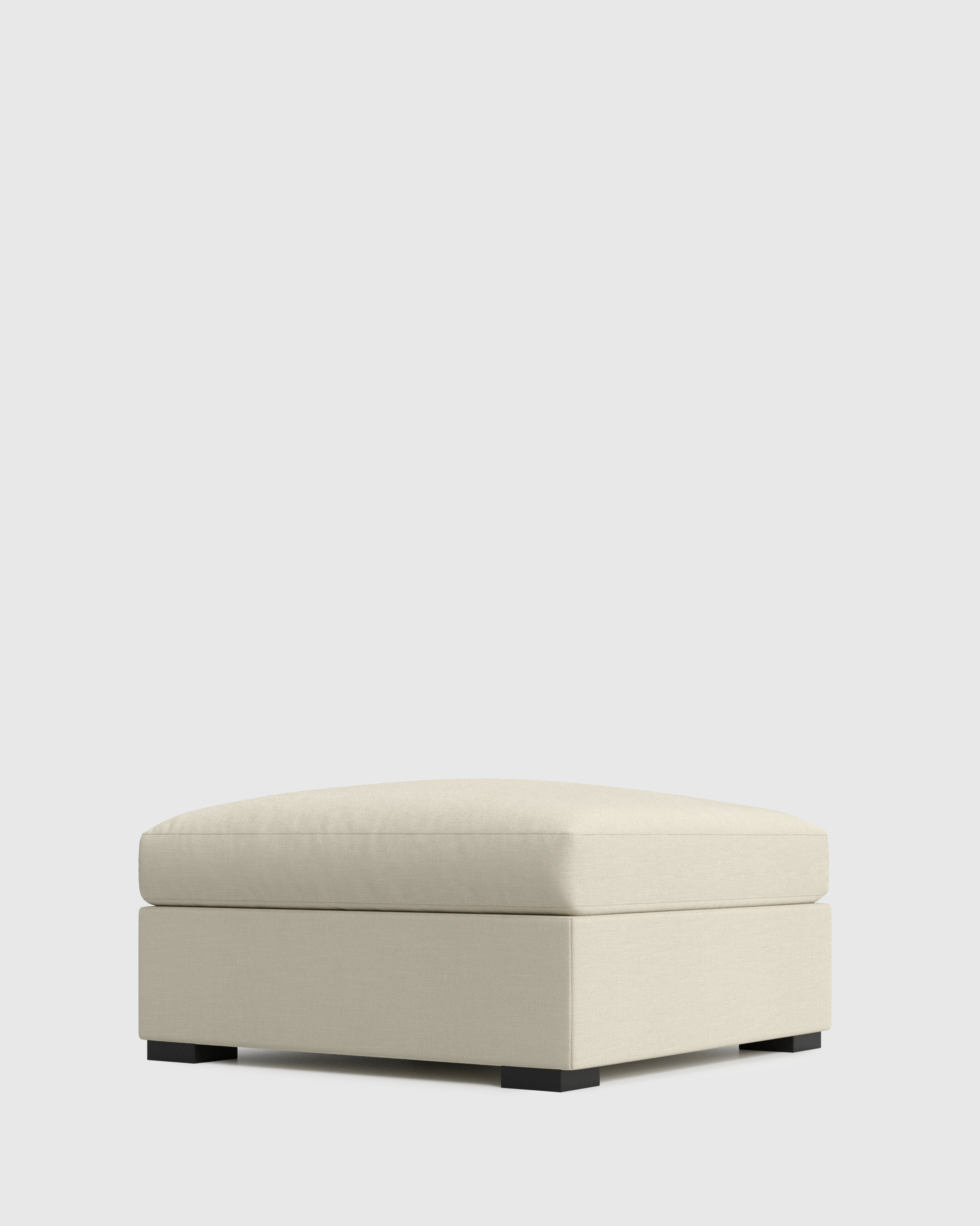 Oasis Ottoman in Performance Linen in Silver