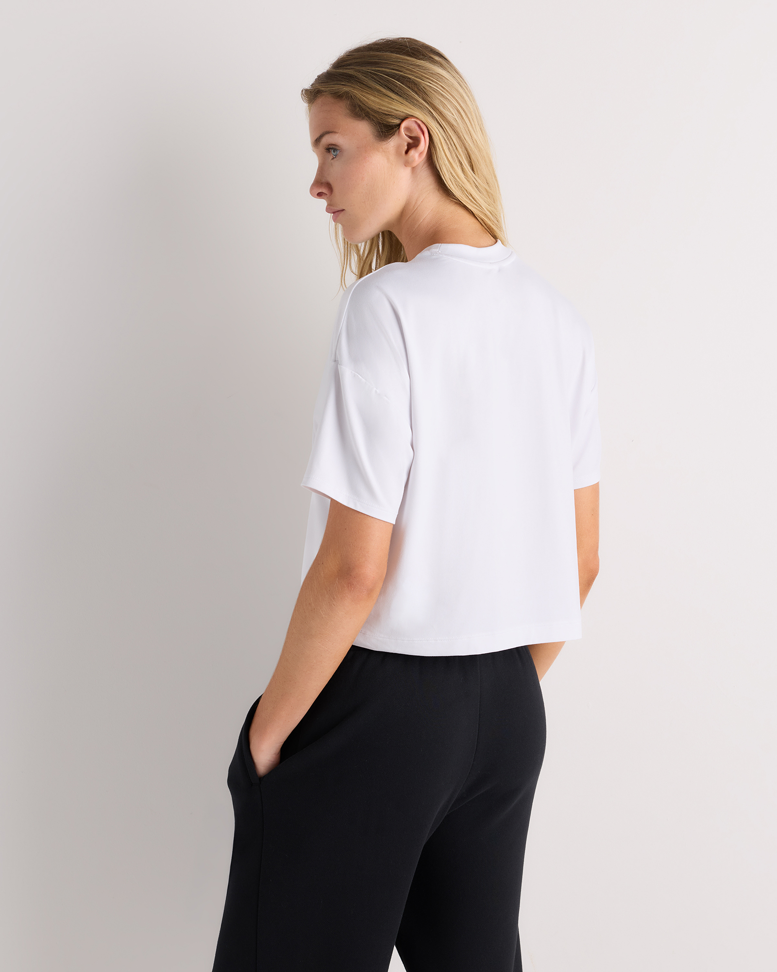Flowknit Breeze Boxy Cropped Tee in White