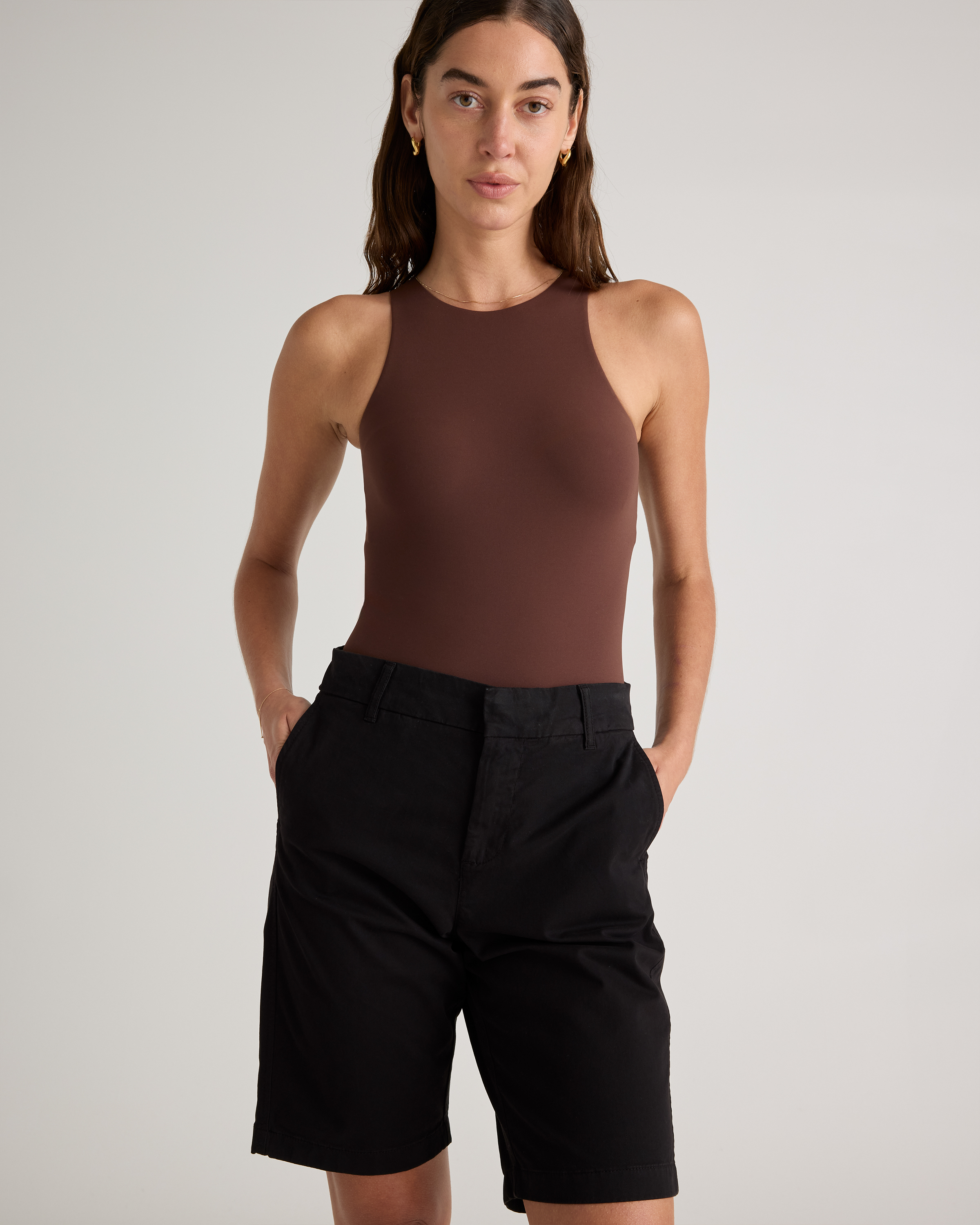 Organic Stretch Cotton Chino Bermuda Shorts