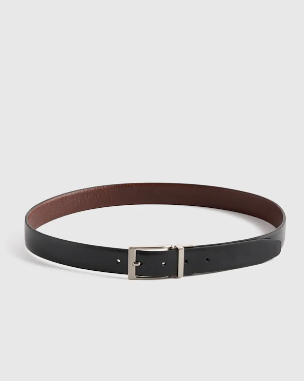 Owen Calfskin Leather Reversible Dress Belt