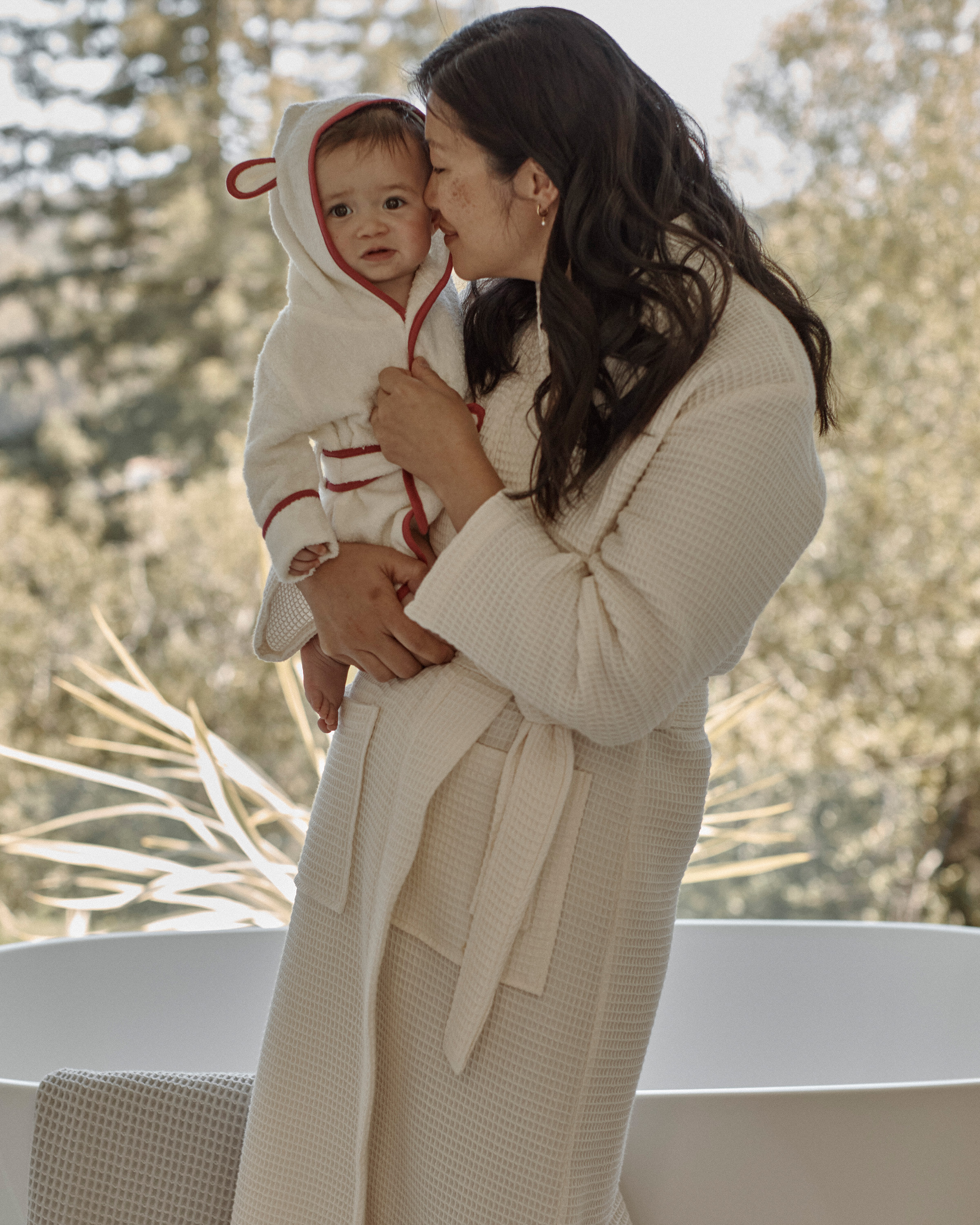 Organic Turkish Waffle Robe - Ivory, M