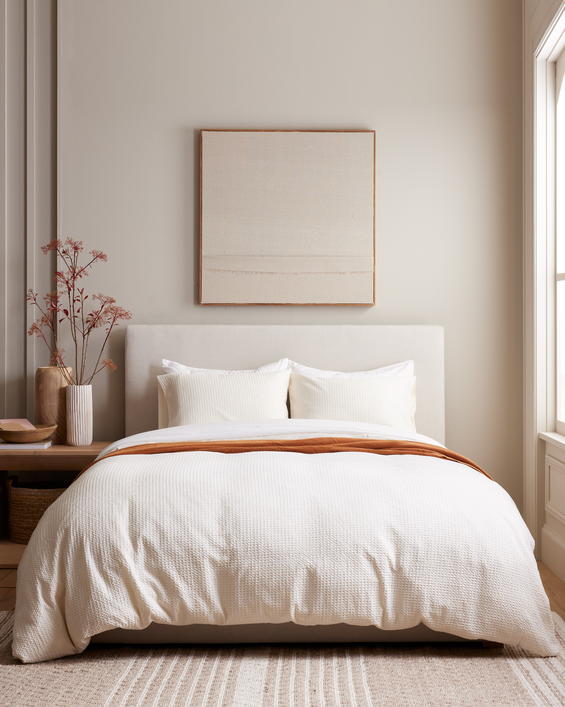 Undyed Organic Luxe Honeycomb Duvet Cover Set