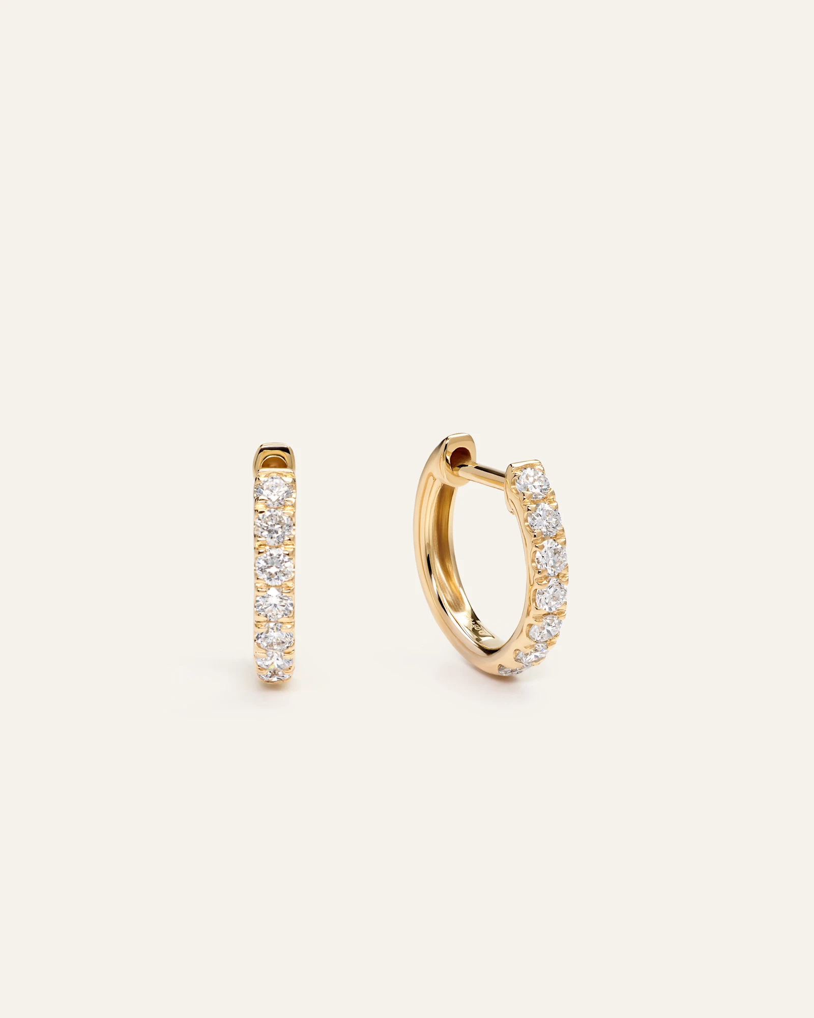 14K Gold Lab Grown Diamond Jumbo Huggies - 12mm