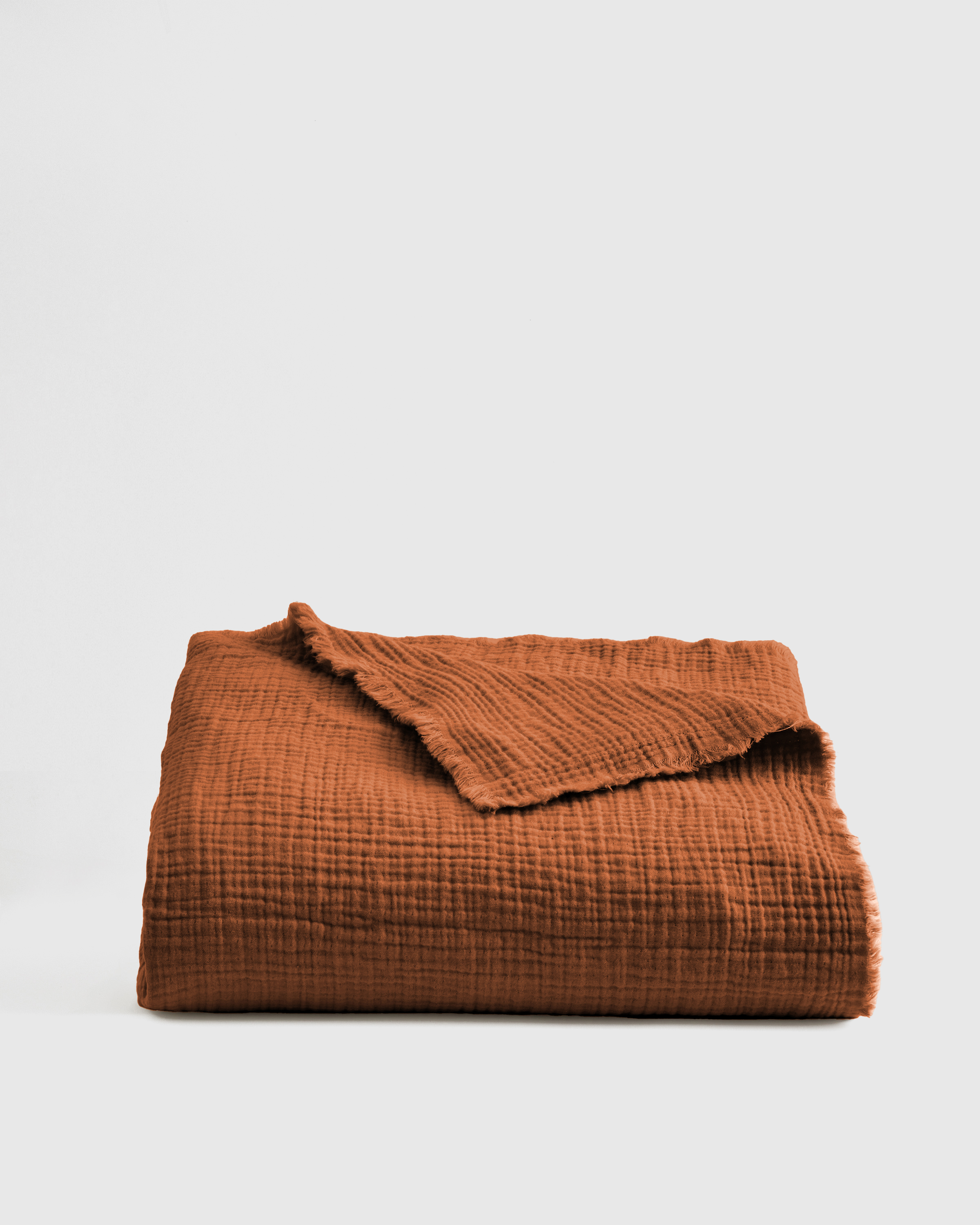 organic cotton gauze throw, one size, terracotta