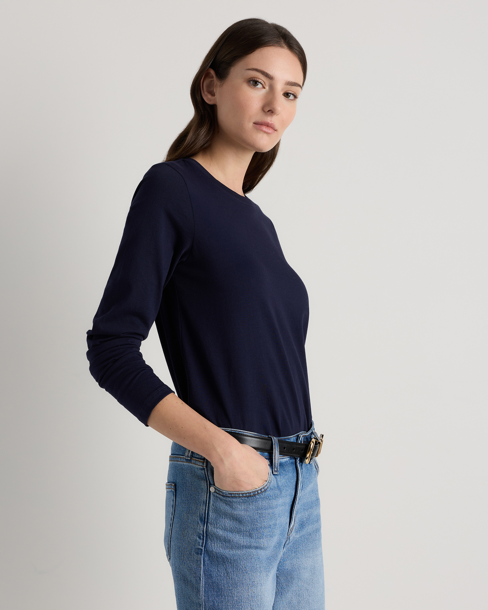 Women's 100% Organic Cotton Long Sleeve Swing Tee