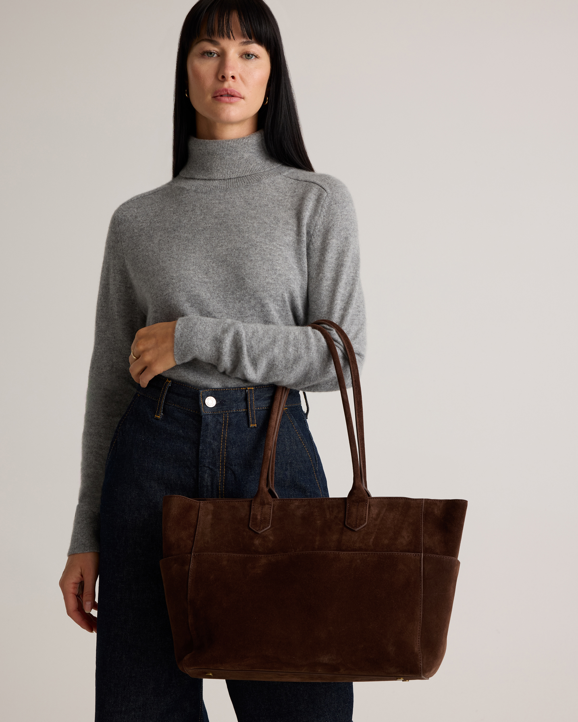 Italian Suede Shopper Tote