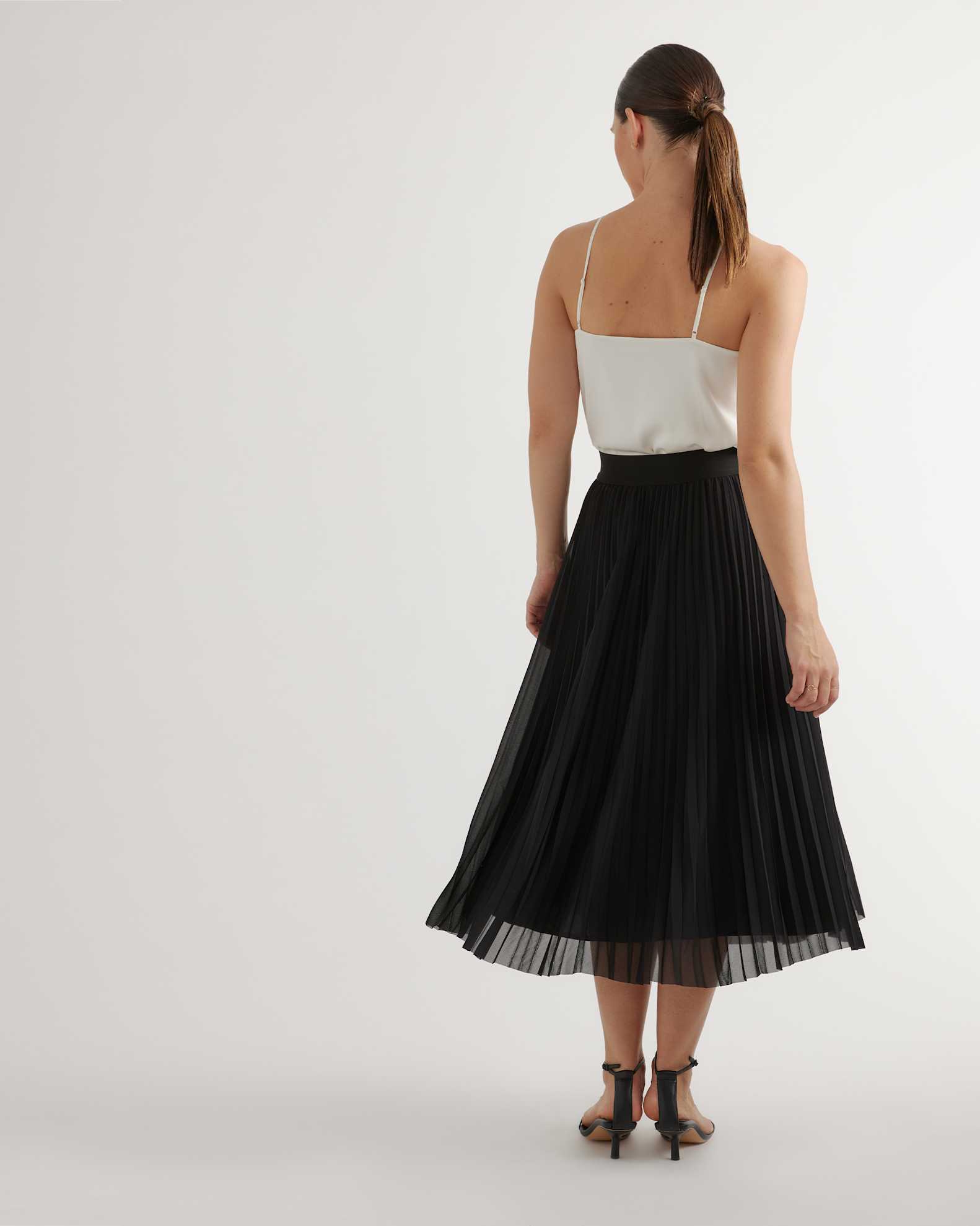 Chiffon Pleated Midi Skirt - Main Image