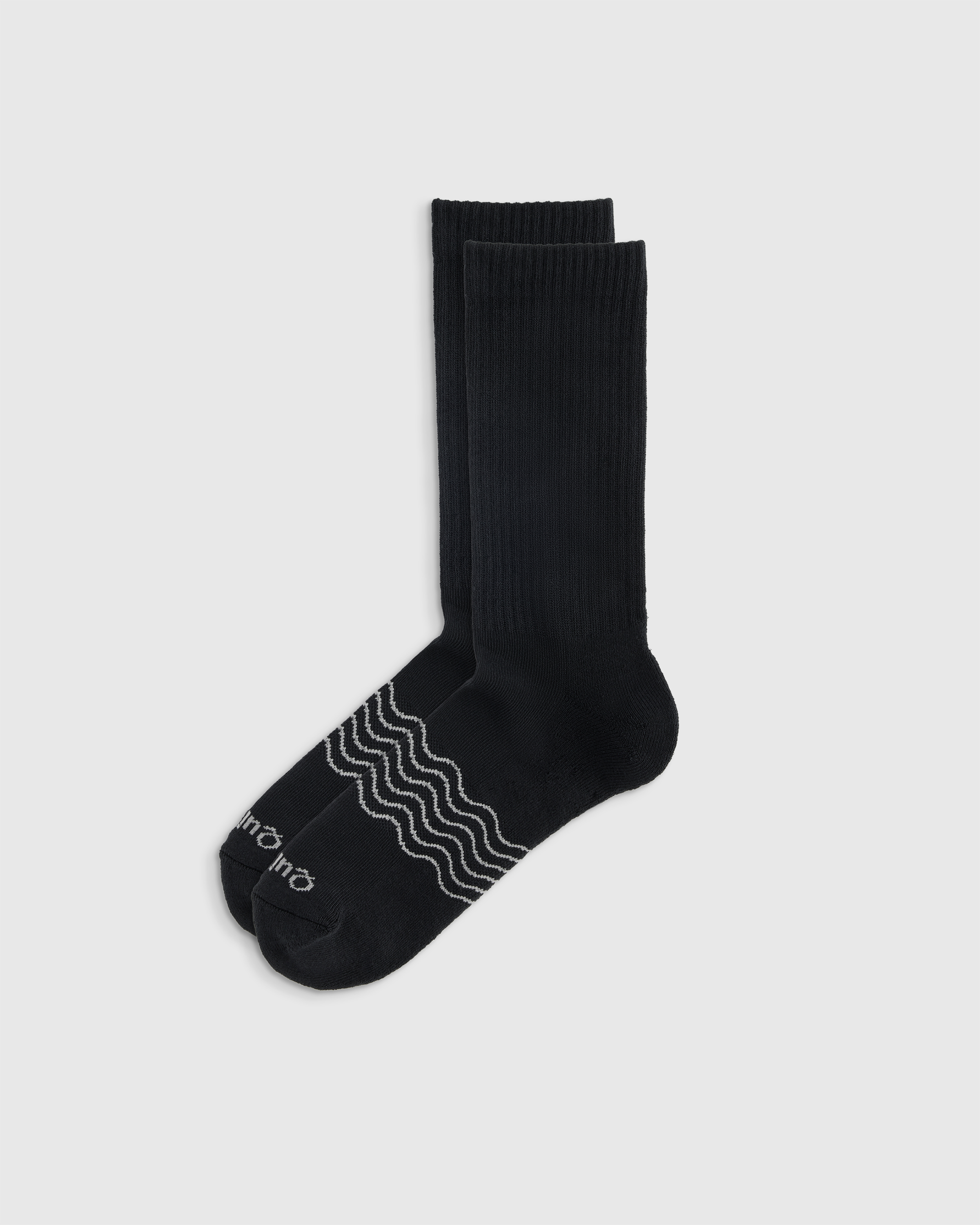 Black Everyday Cotton Solid Crew Sock