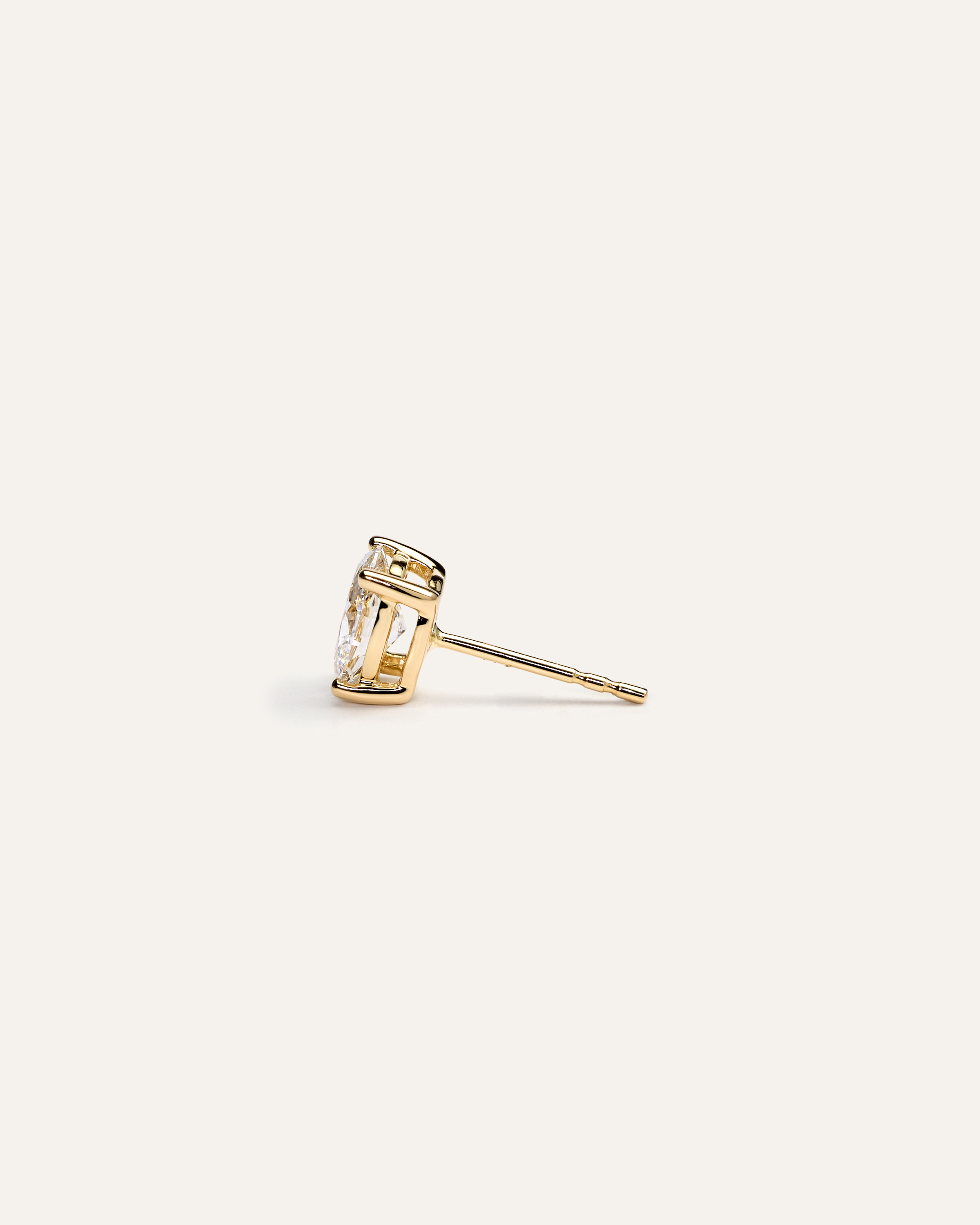 14K Gold Lab Grown Diamond Oval Solitaire Studs - thumbnail 3