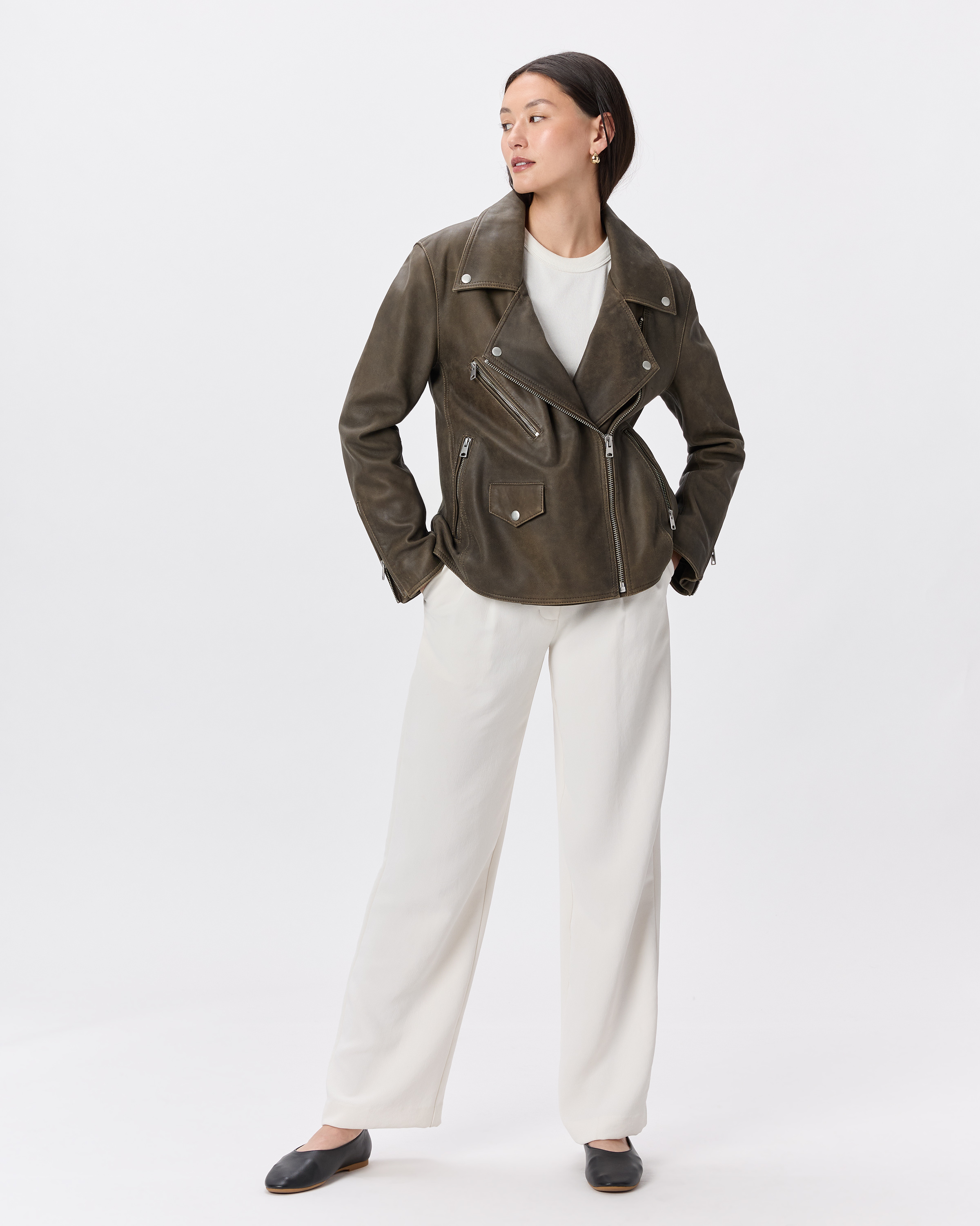 100% Leather Oversized Biker Jacket