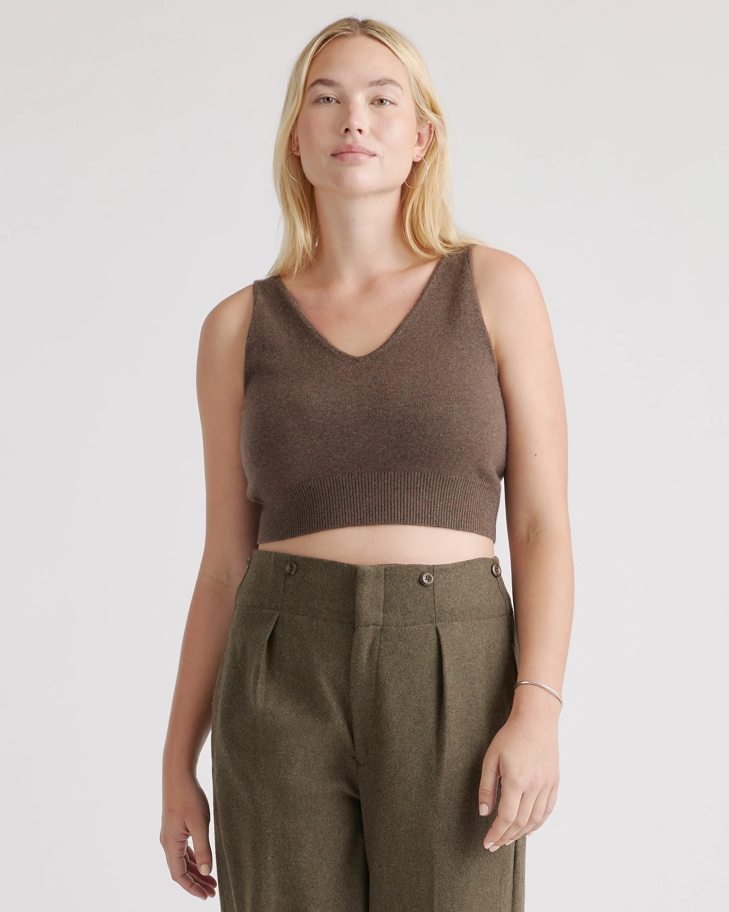 Lightweight Mongolian Cashmere Cropped Tank