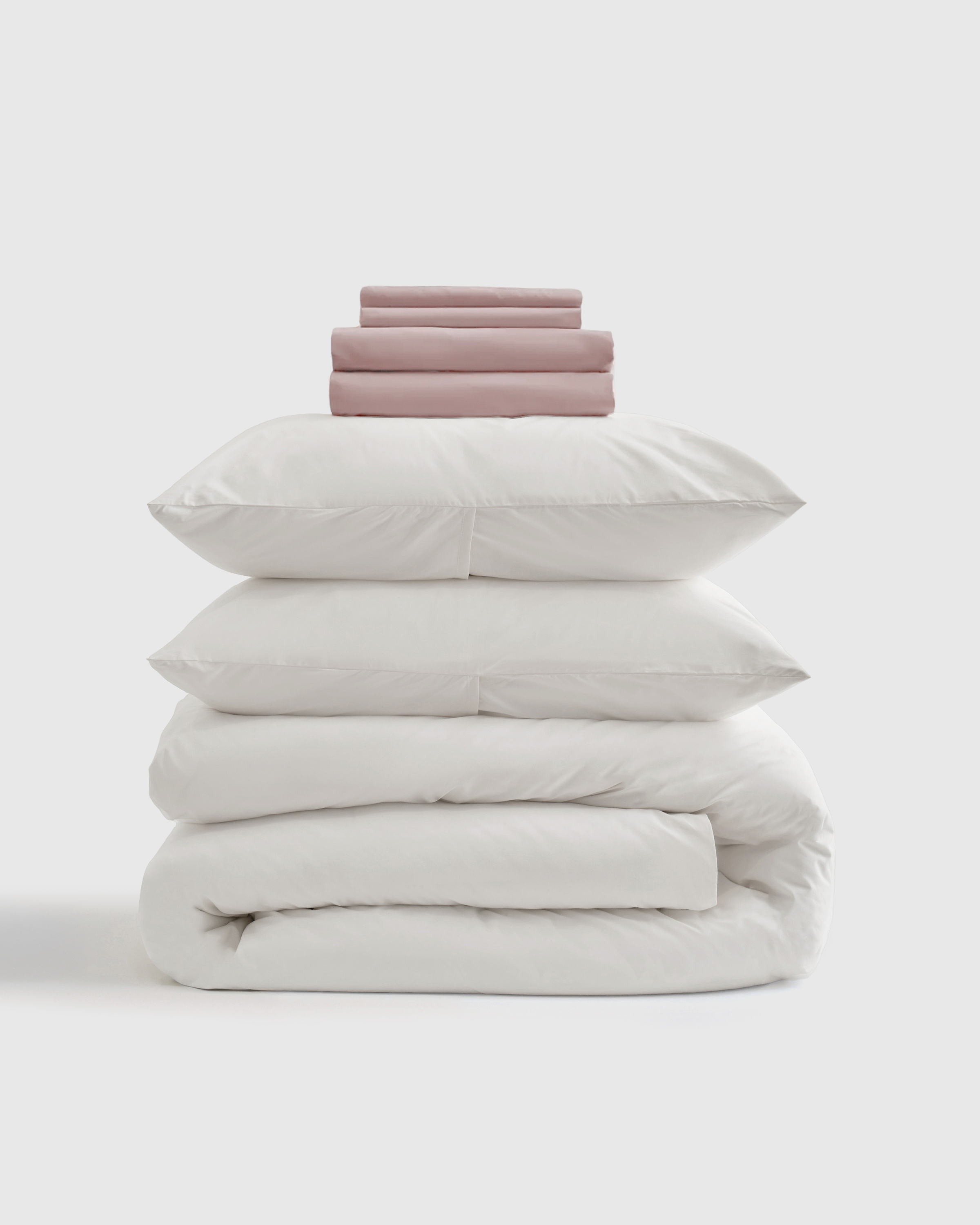 White Classic Organic Percale Deluxe Bedding Bundle