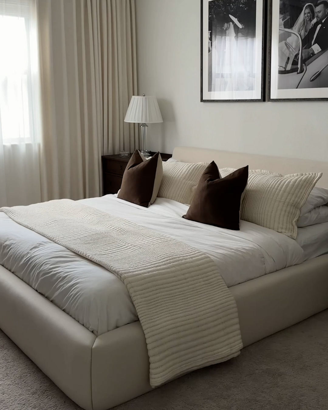Plush Low Profile Platform Bed - PDP Video Thumbnail (Ivory, 4x5)