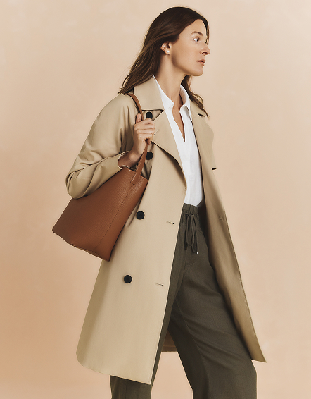 Light Khaki Comfort Stretch Trench Coat