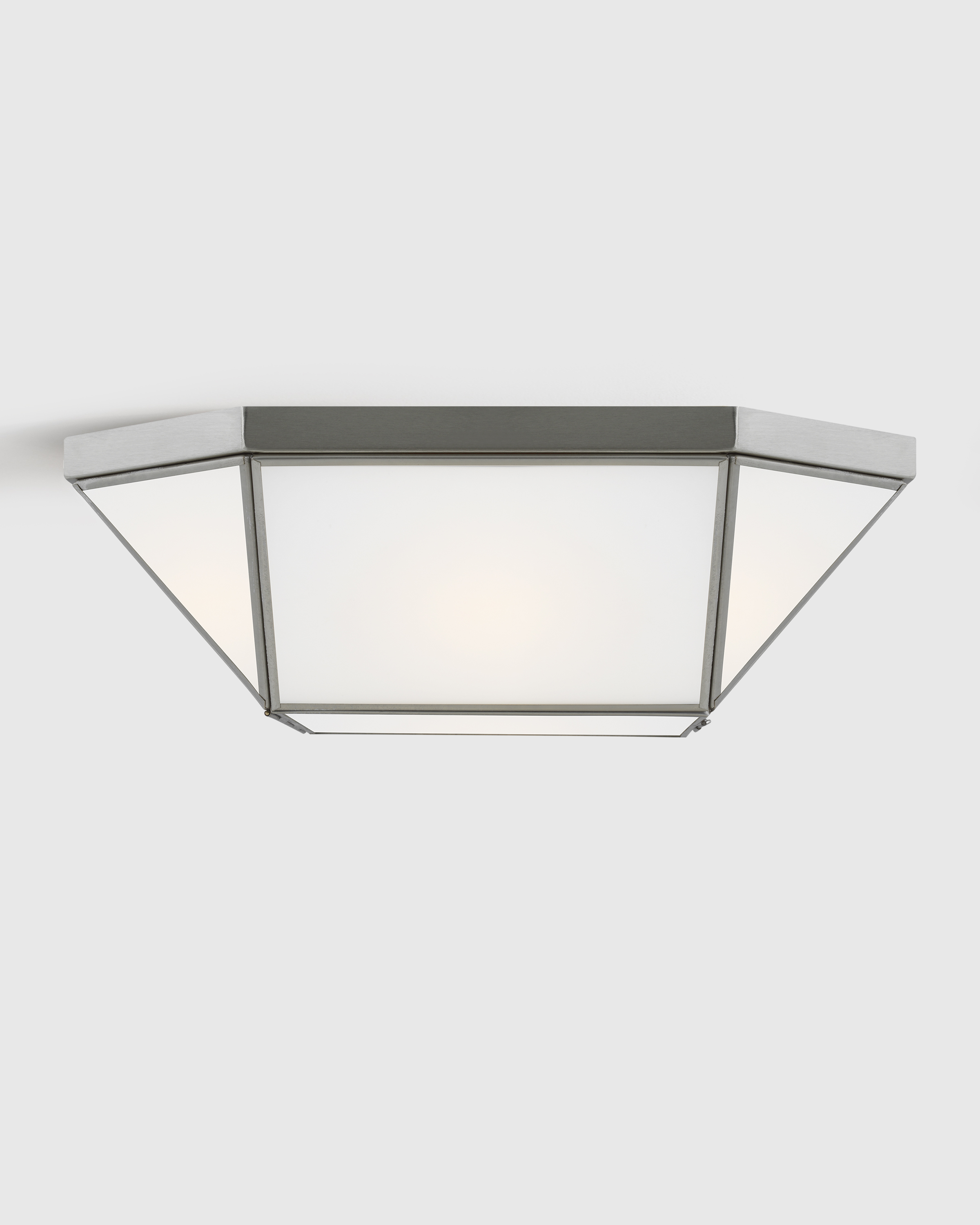 Silver Geometric Steel Flush Mount