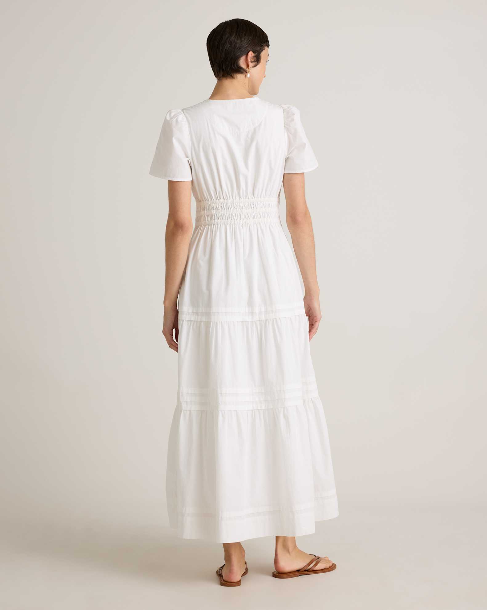 100 cotton white maxi dress Aura Low Back Maxi Dress - White