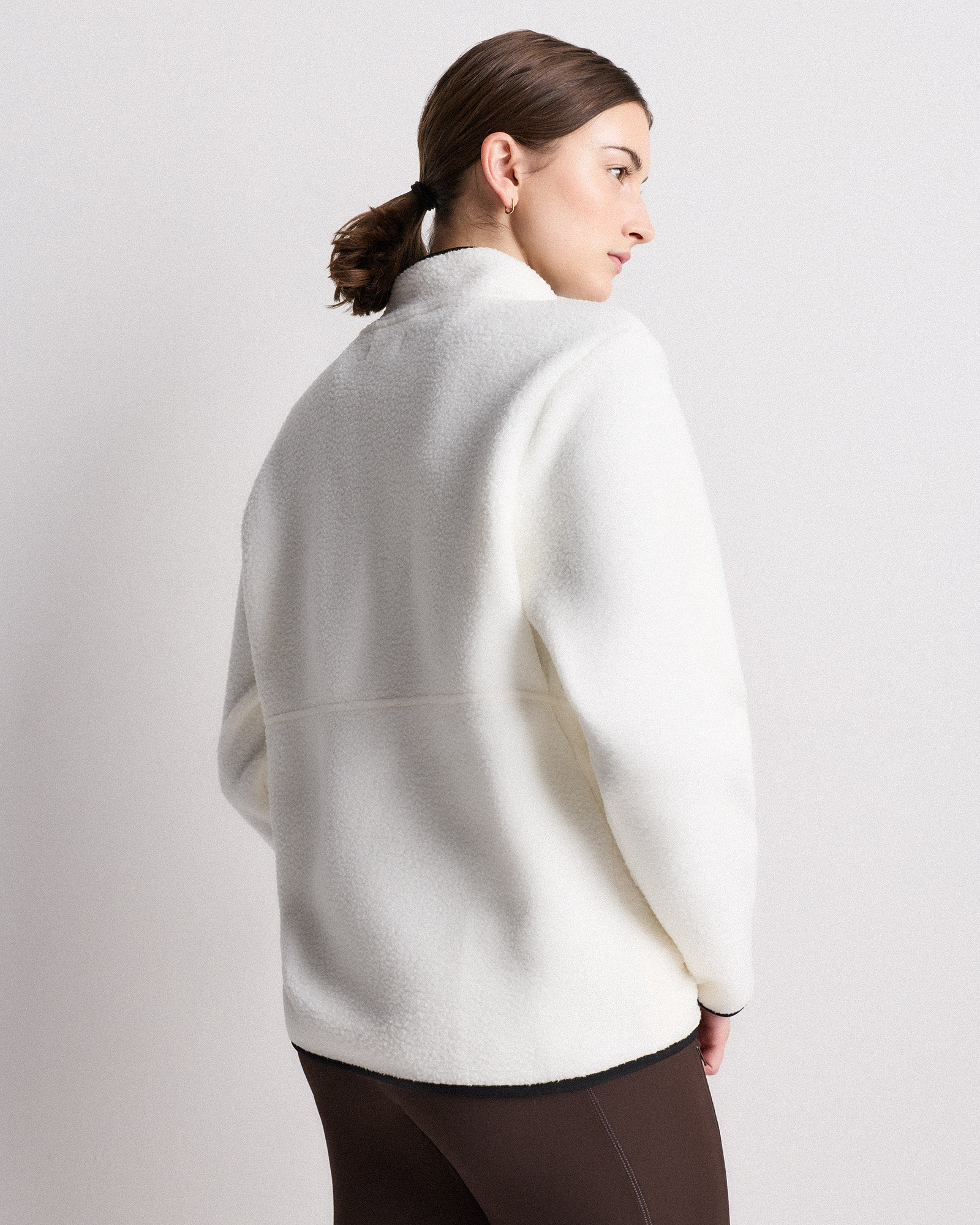 Sherpa Half-Zip Jacket in Frost/Black