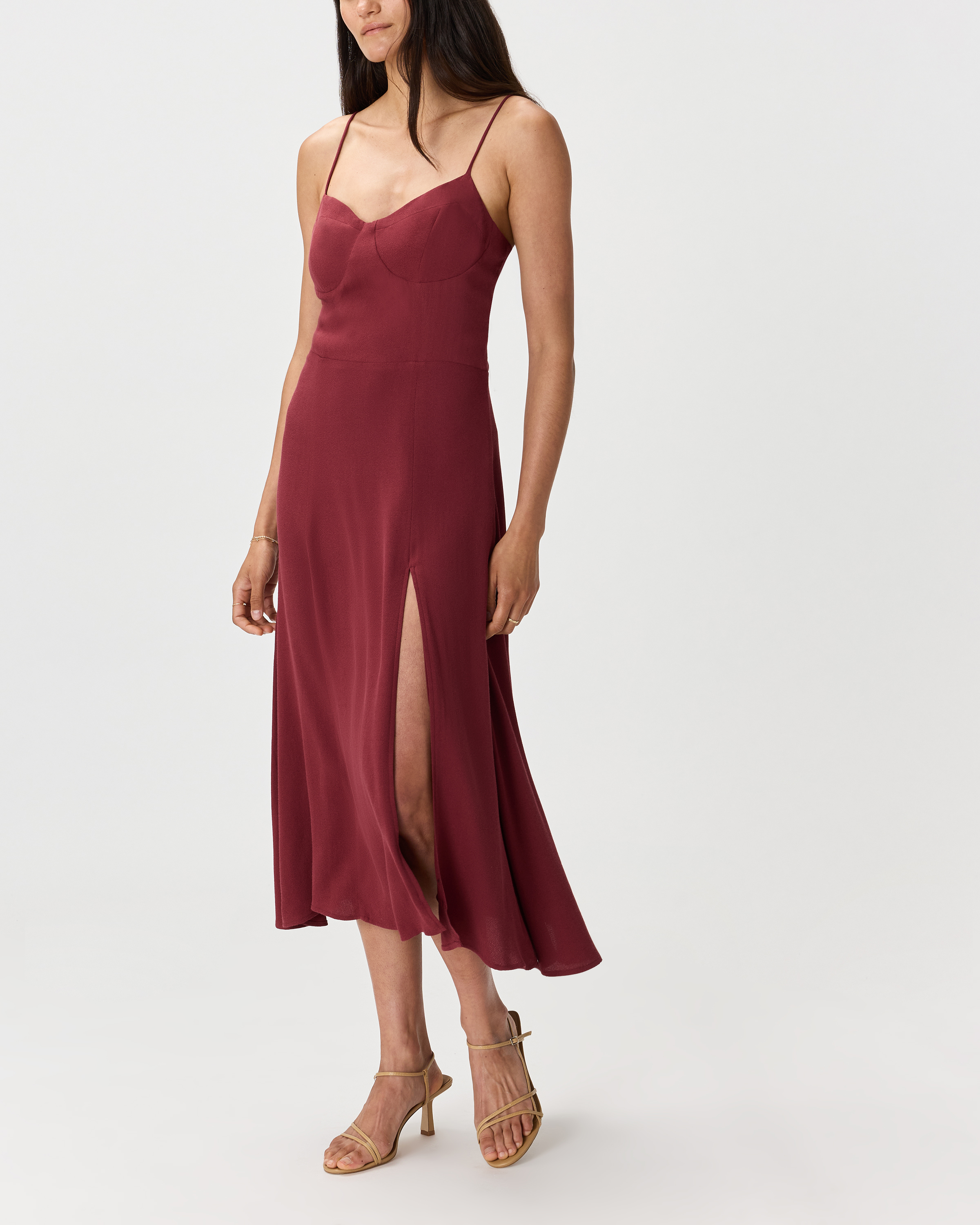 red sweetheart midi dress US 2 / RED
