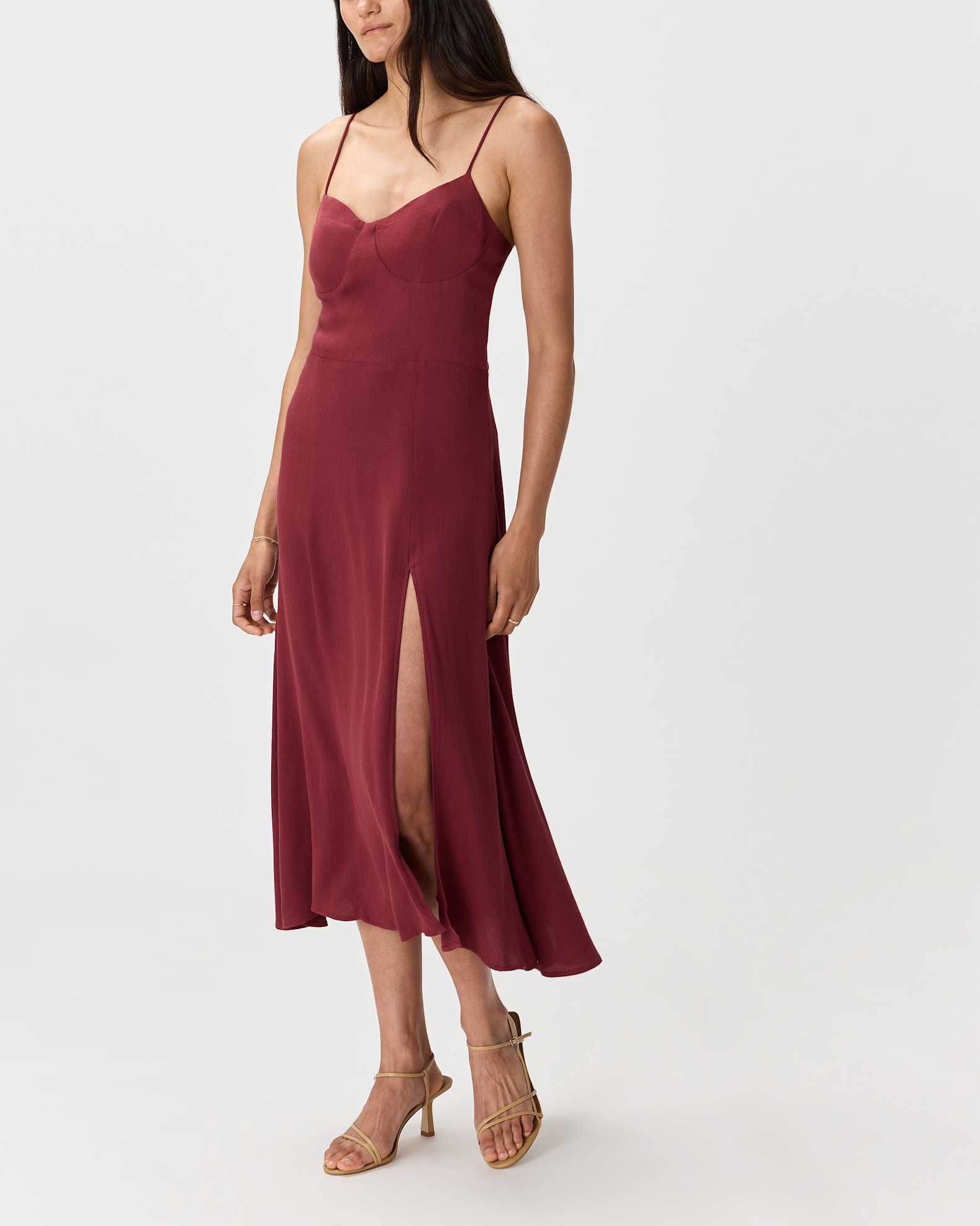red sweetheart midi dress US 2 / RED