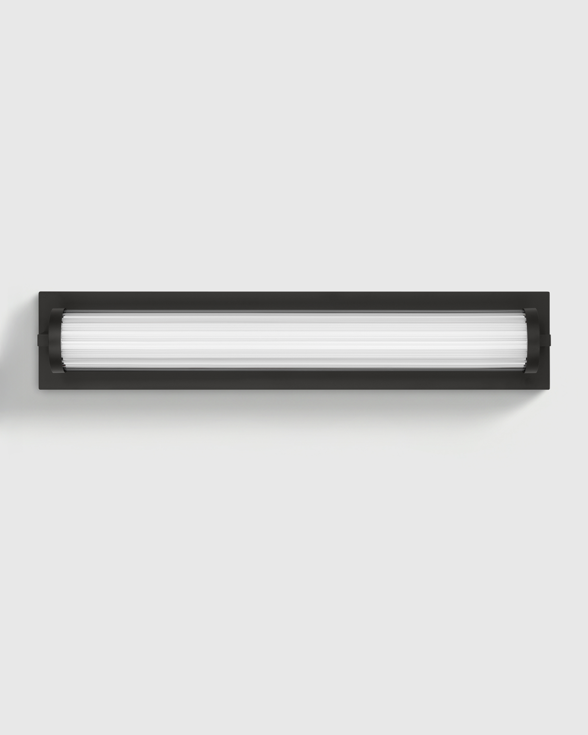Black Ribbed Glass LED Vanity Sconce