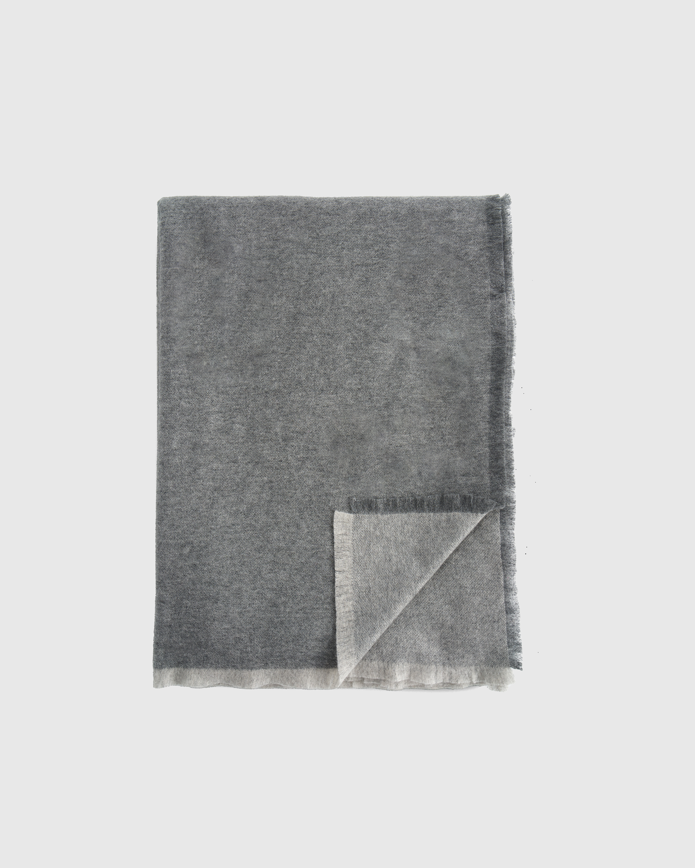 Light Grey/Charcoal Cashmere Reversible Two Tone Throw