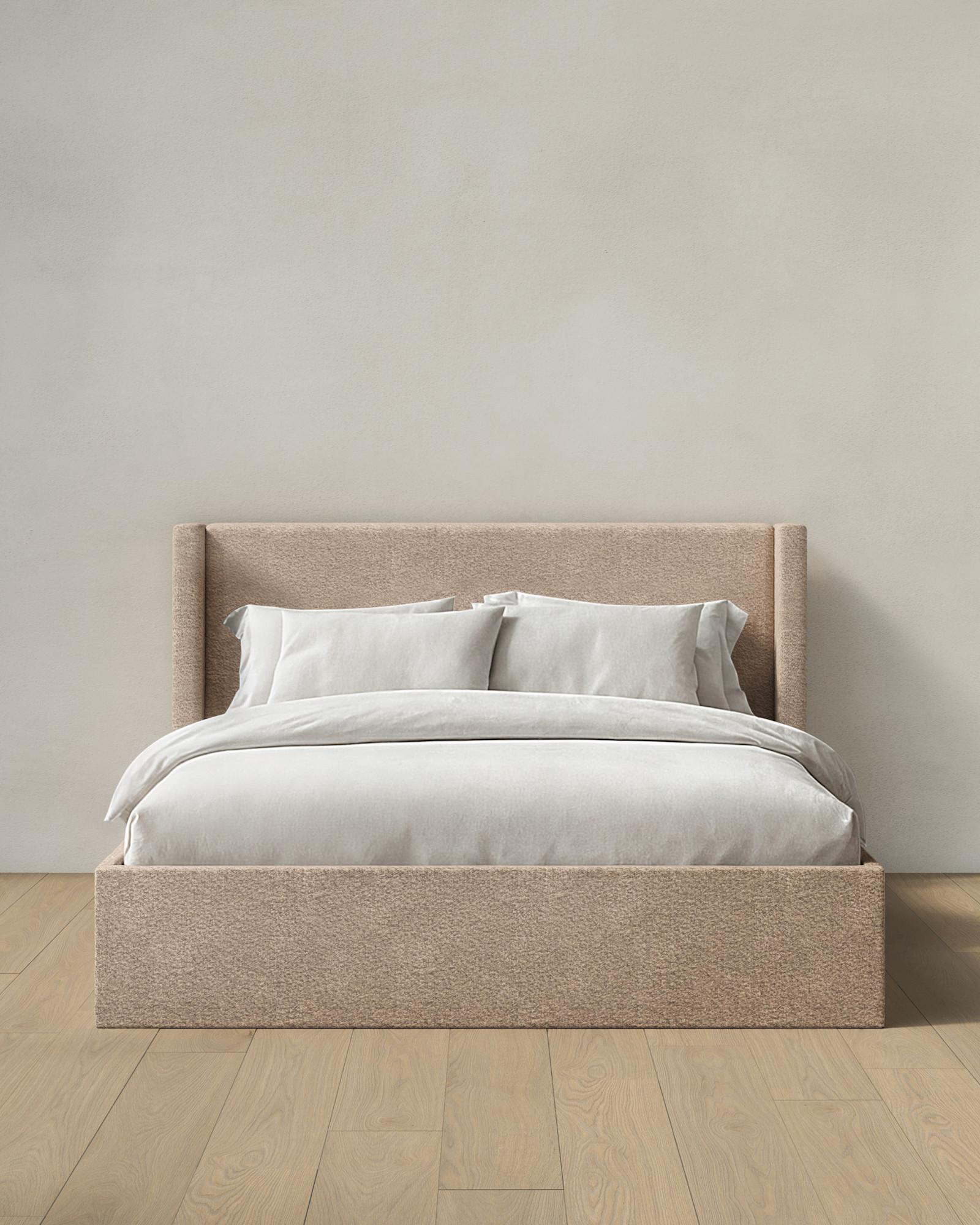 WingbackLowQueen Plush Boucle Camel
