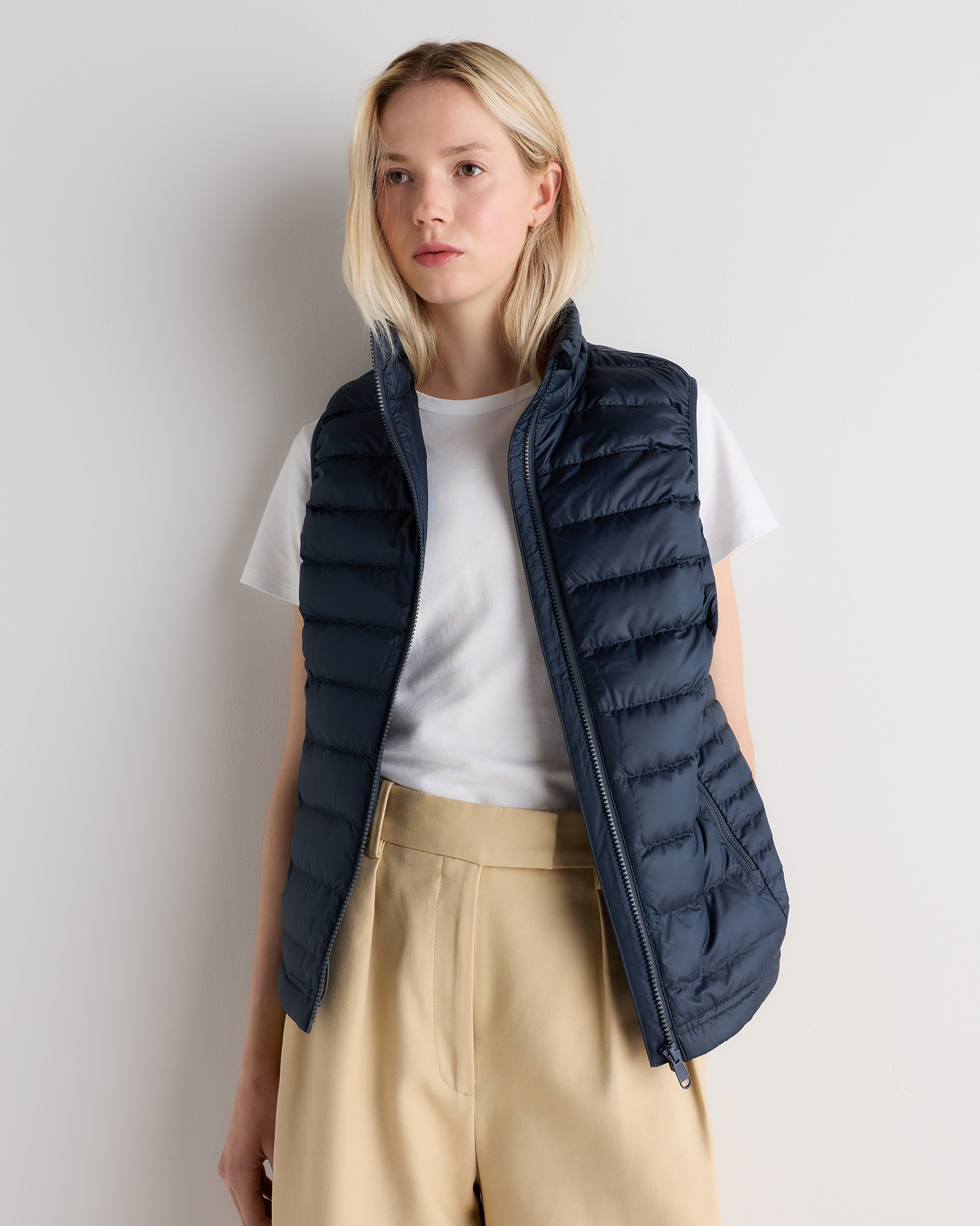 Atlas Navy Lightweight Down Packable Puffer Vest