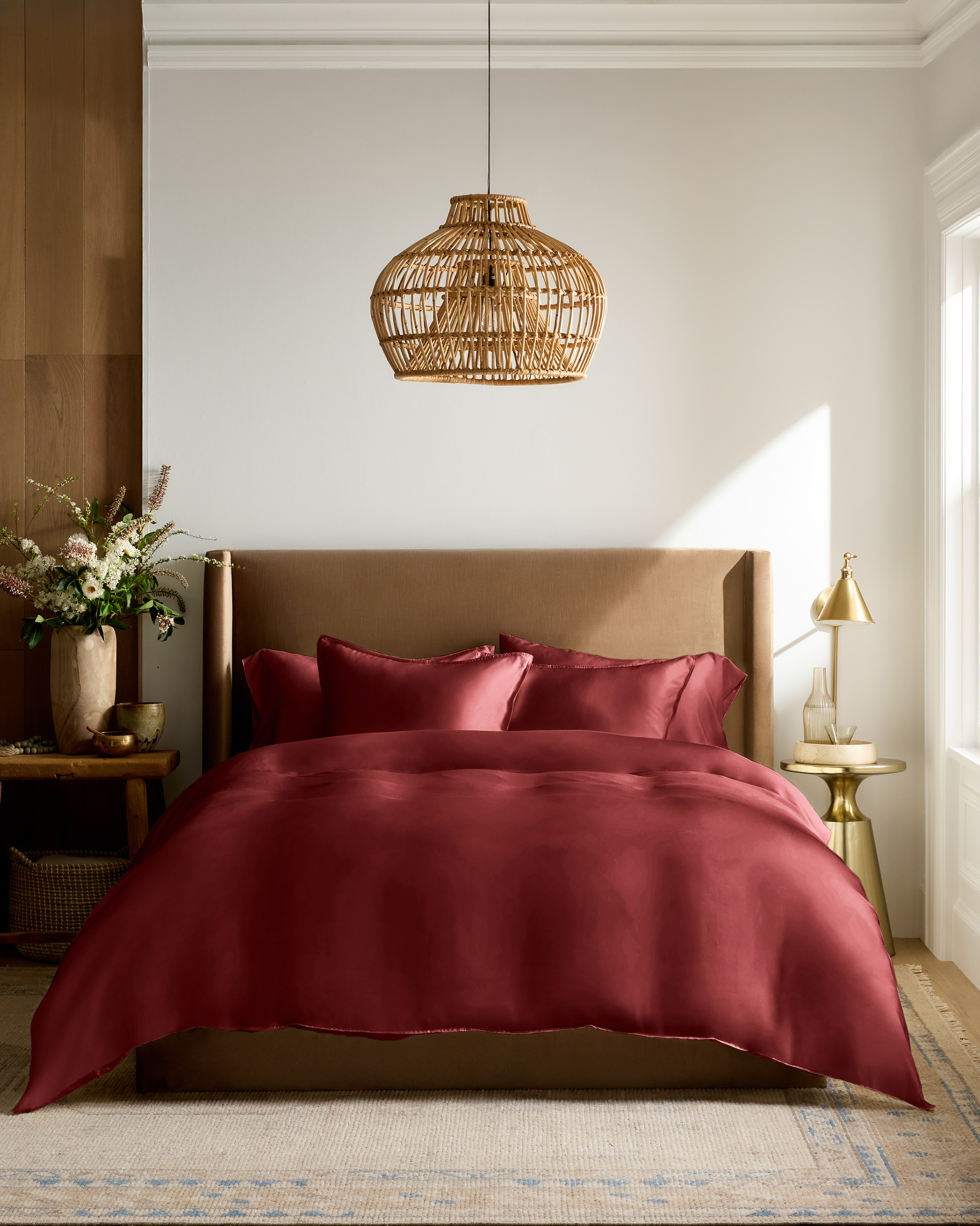 Burgundy Bamboo Deluxe Bedding Bundle