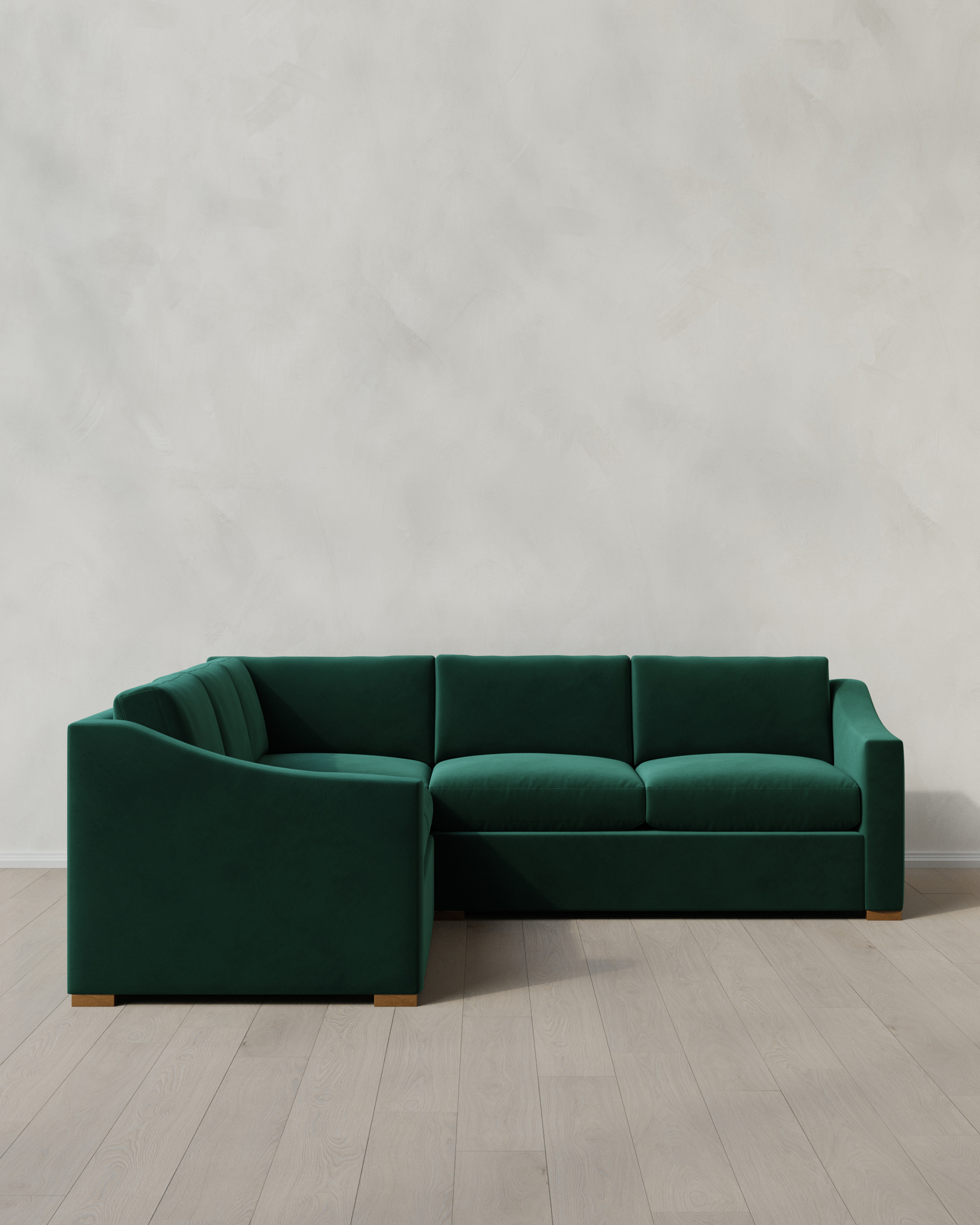 Spruce Hollis Slope Arm L Sectional in Performance Velvet