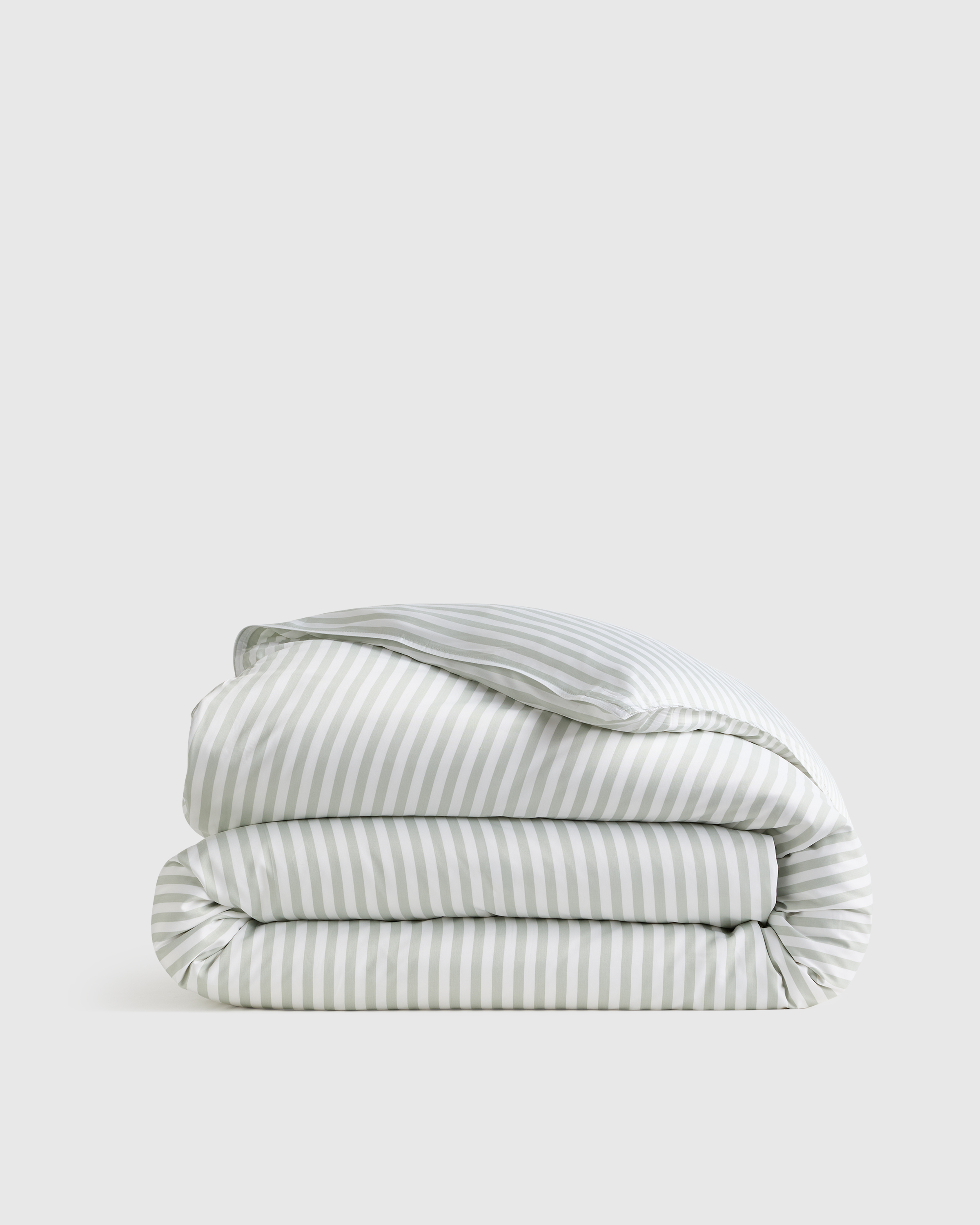 Tailored Stripe Mist Bamboo Duvet Cover