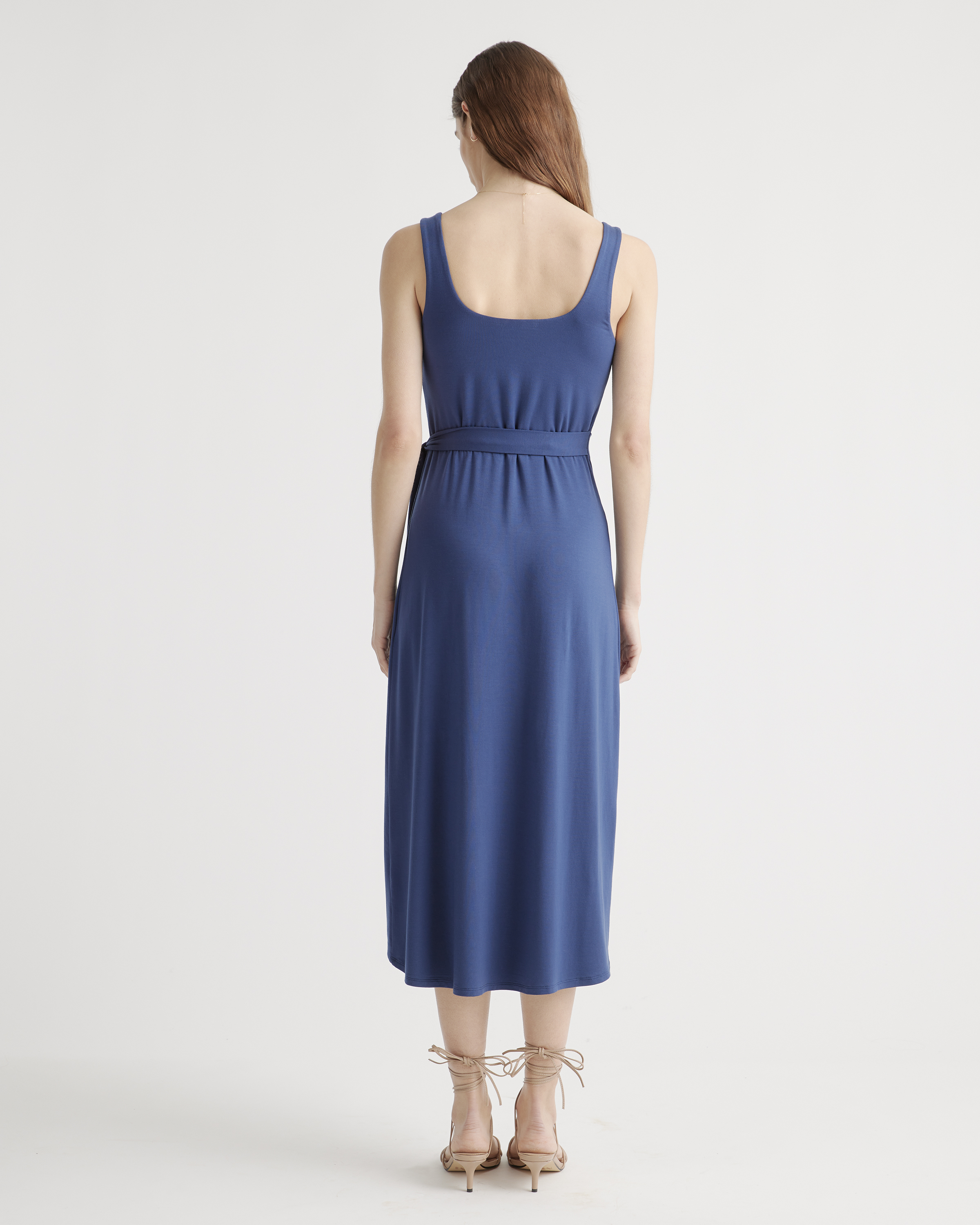 tencel jersey side tie midi dress Tencel Jersey Side Tie Dress