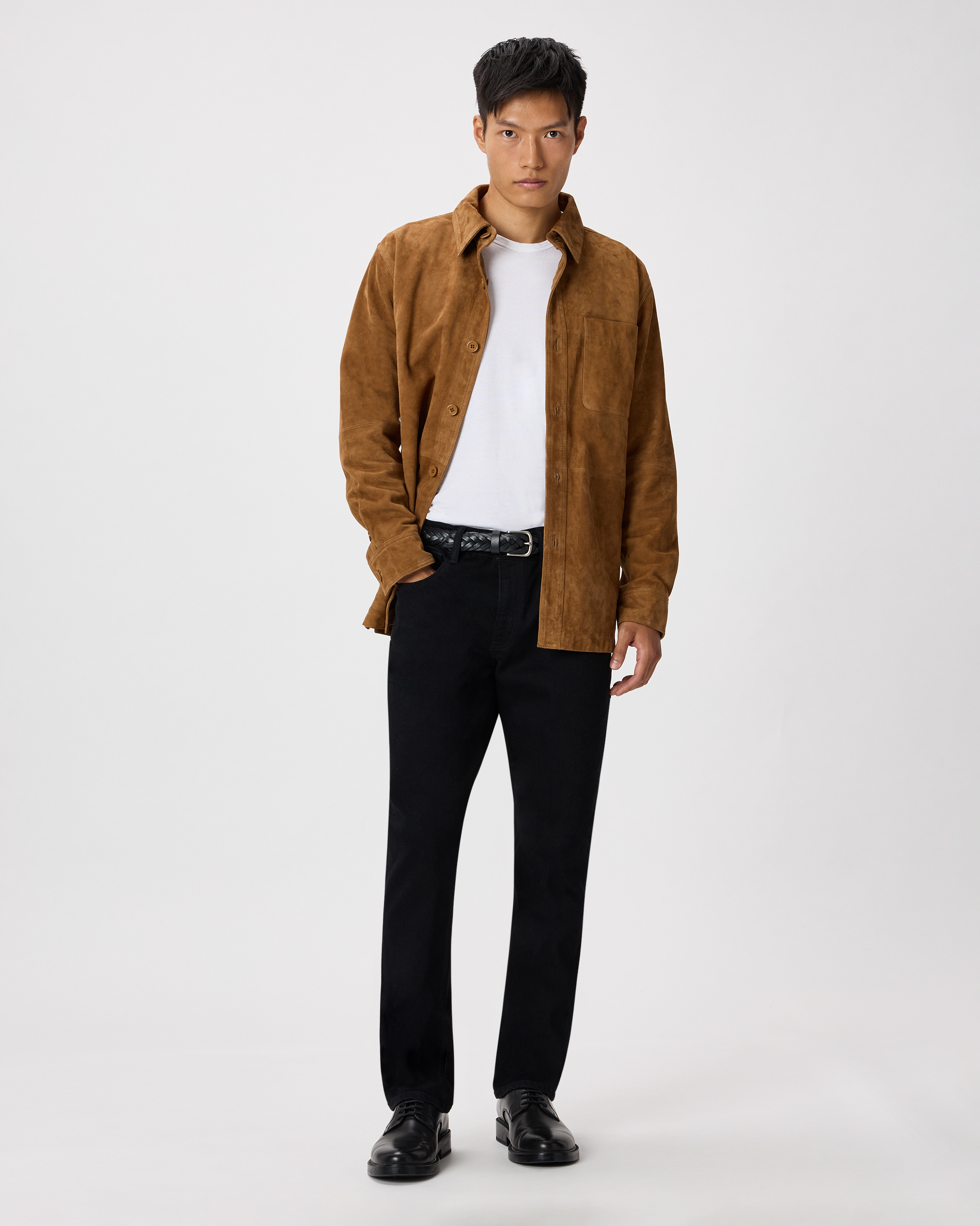 real suede over sized shirt ブラウン 0400020088812?wid=900