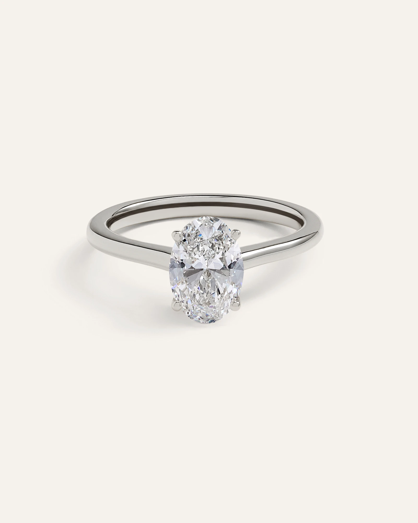Lab Grown Diamond Oval Trellis Cathedral Engagement Ring - 1.5ct