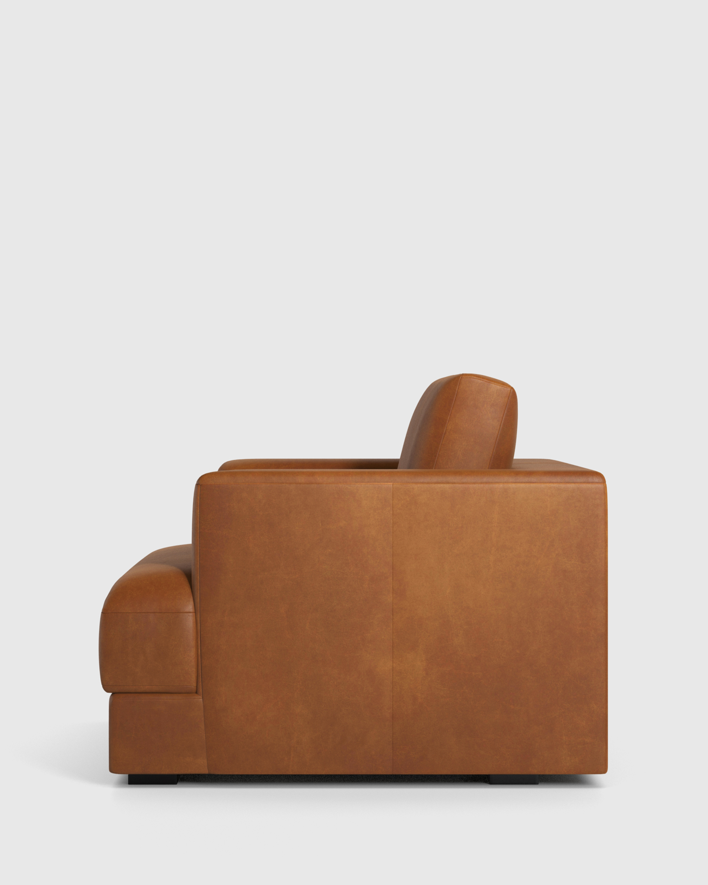 Sierra Leather Curved Arm Accent Chair - Thumbnail 2