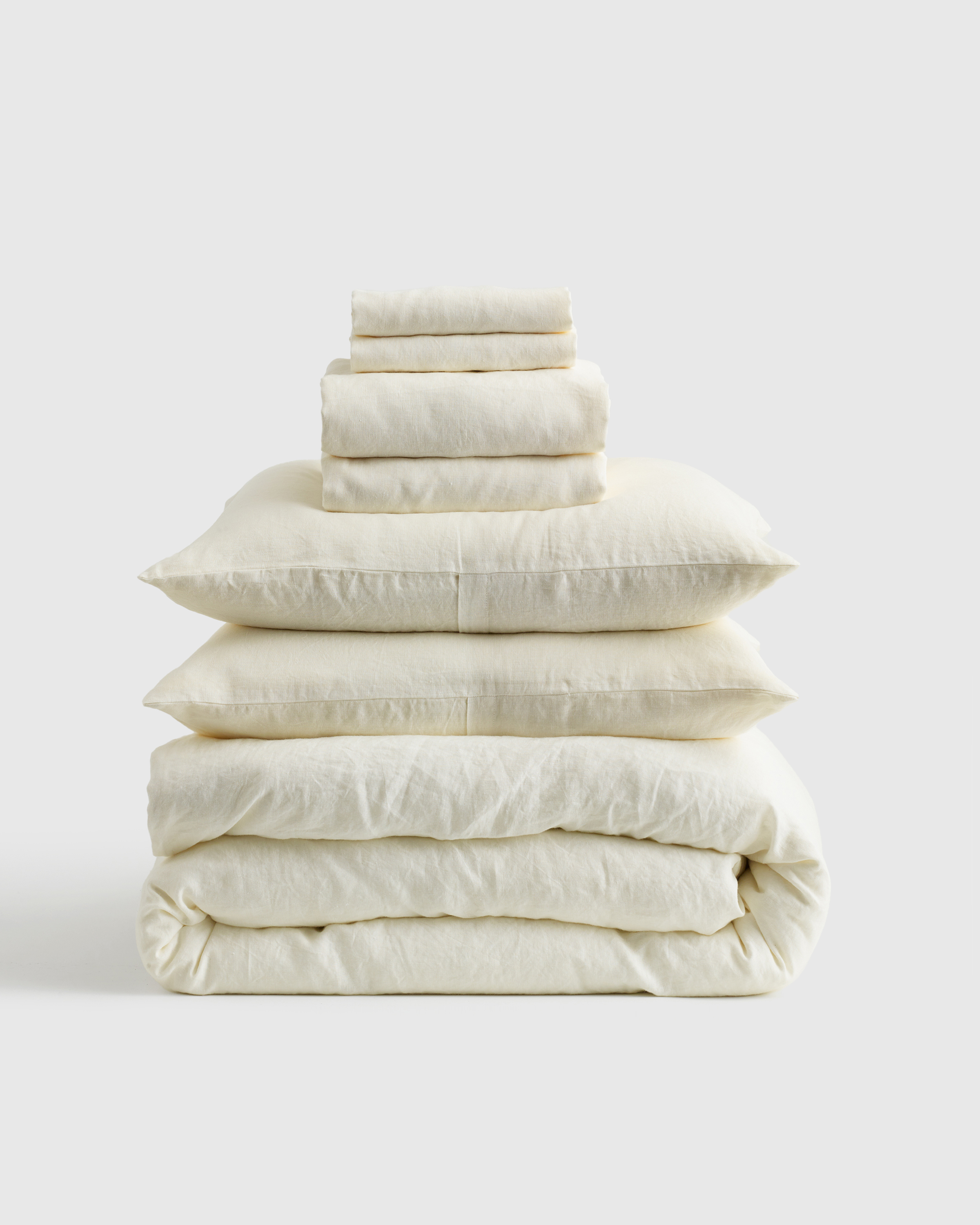 Ivory European Linen Deluxe Bedding Bundle