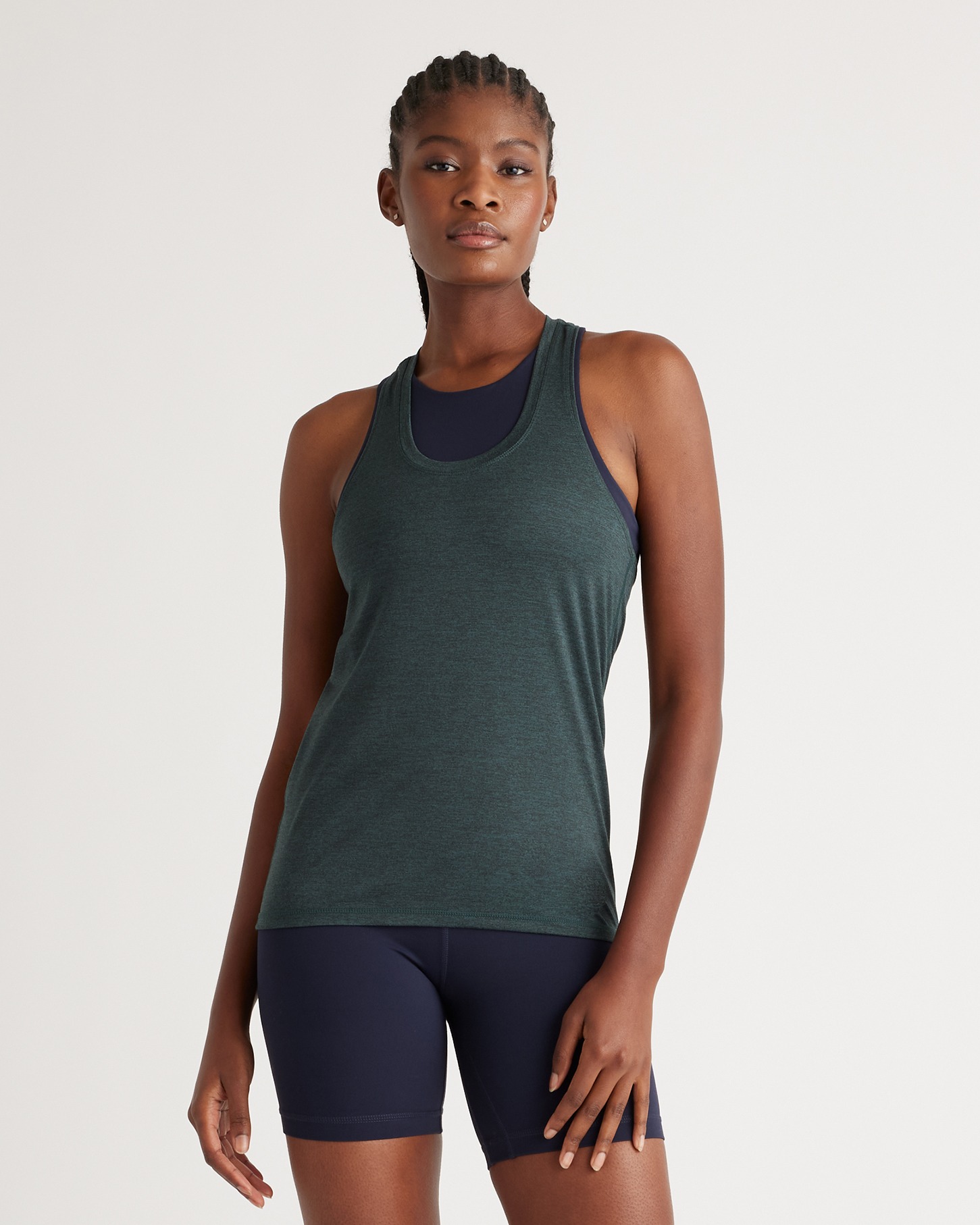 Heather Green Flowknit Breeze Racerback Tank
