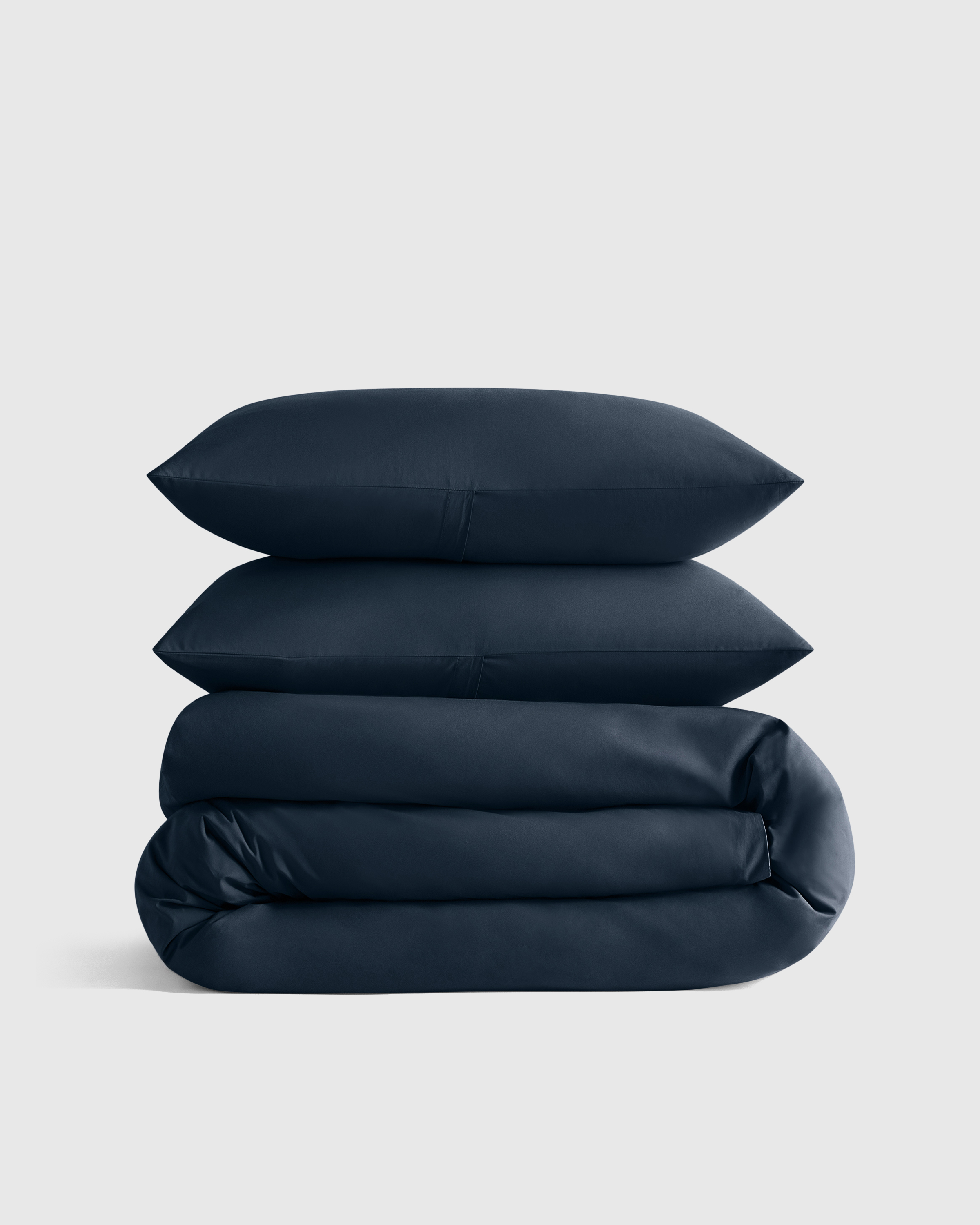 Navy Classic Organic Percale Duvet Cover Set