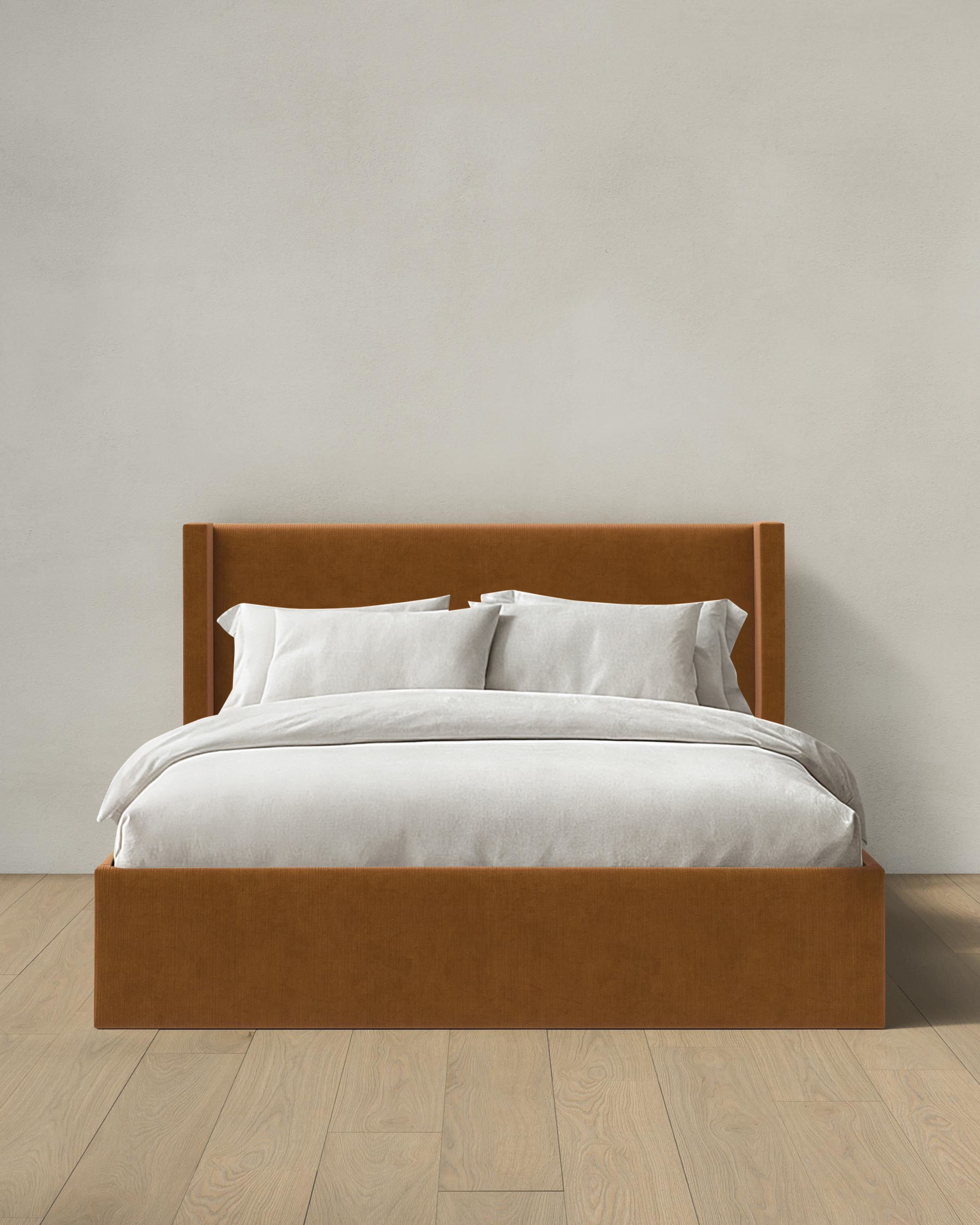 Copper Wingback Bed in Performance Velvet
