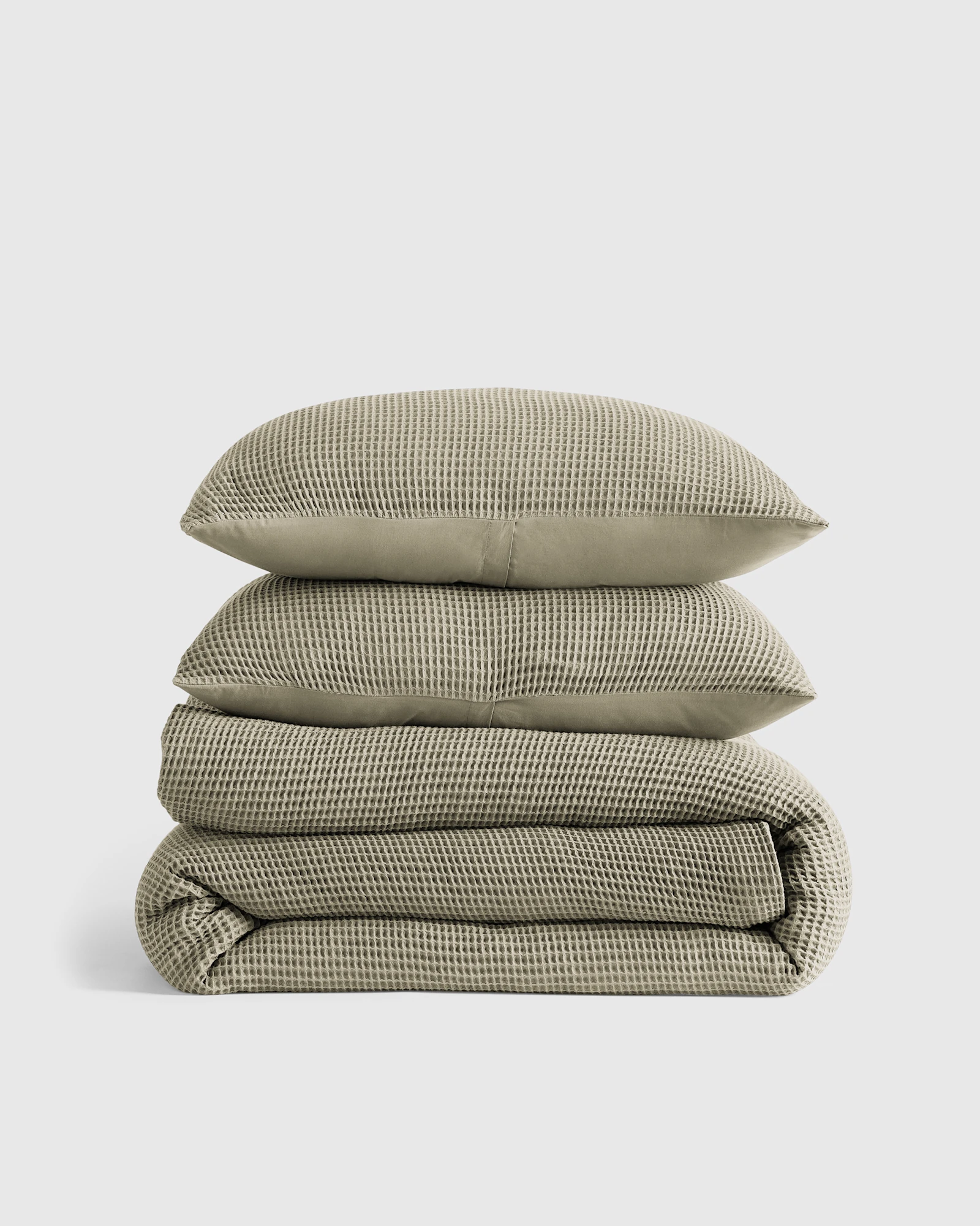 100% Organic Waffle Duvet Cover Set (Twin) by Quince